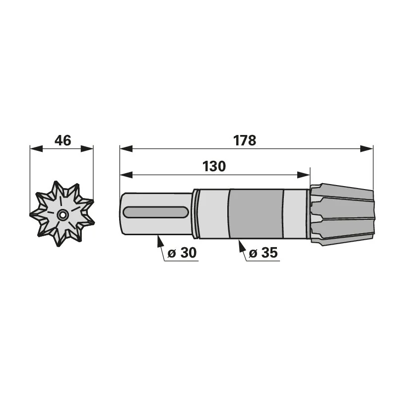Pöttinger - 00+261.80.002.1 - Ritzelwelle