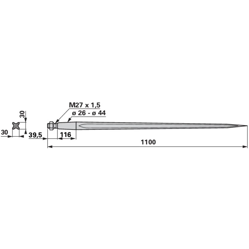 SHW - 1.100 - Frontladerzinke