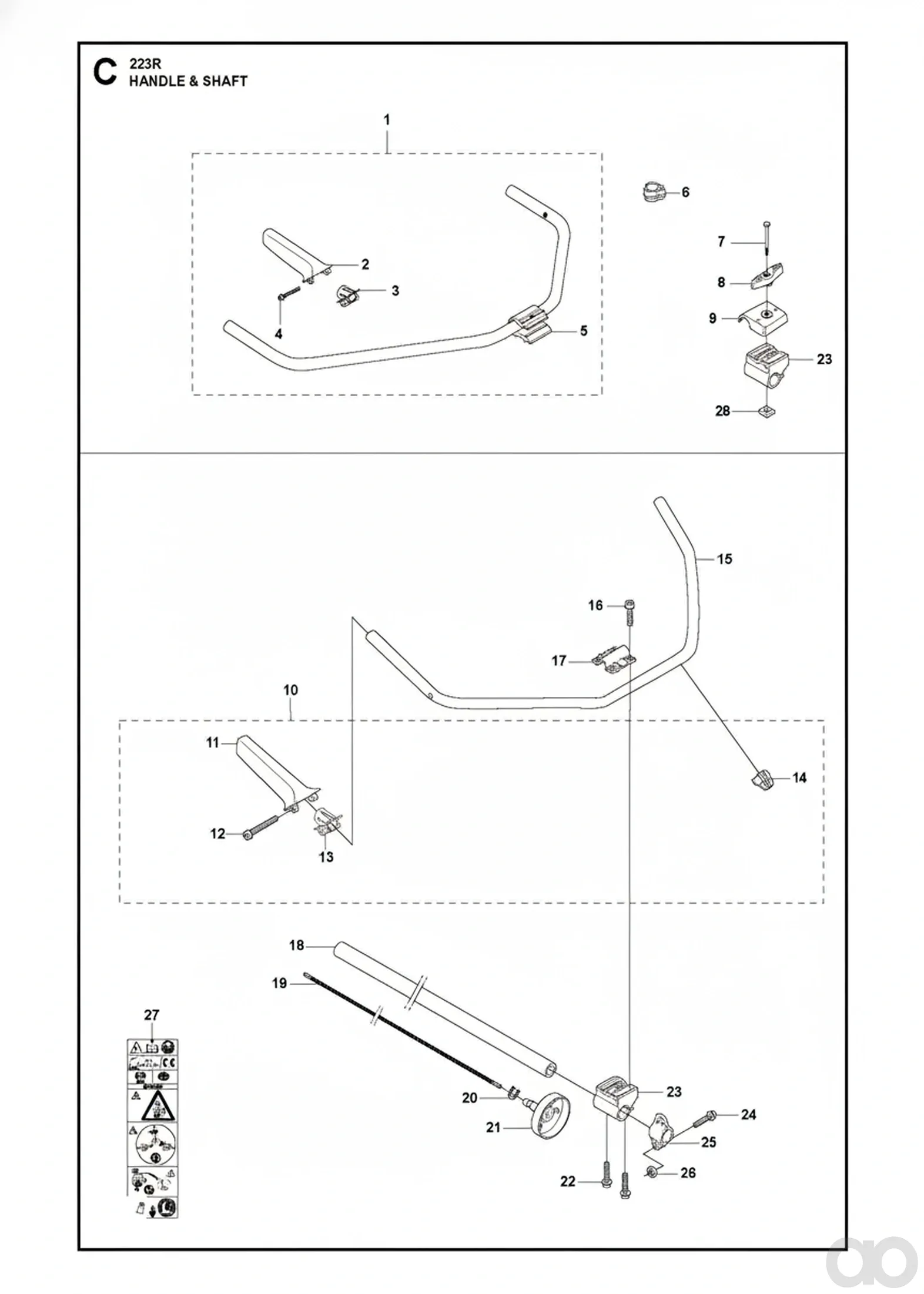 Husqvarna - 503724303 - Lenkerteil-Satz