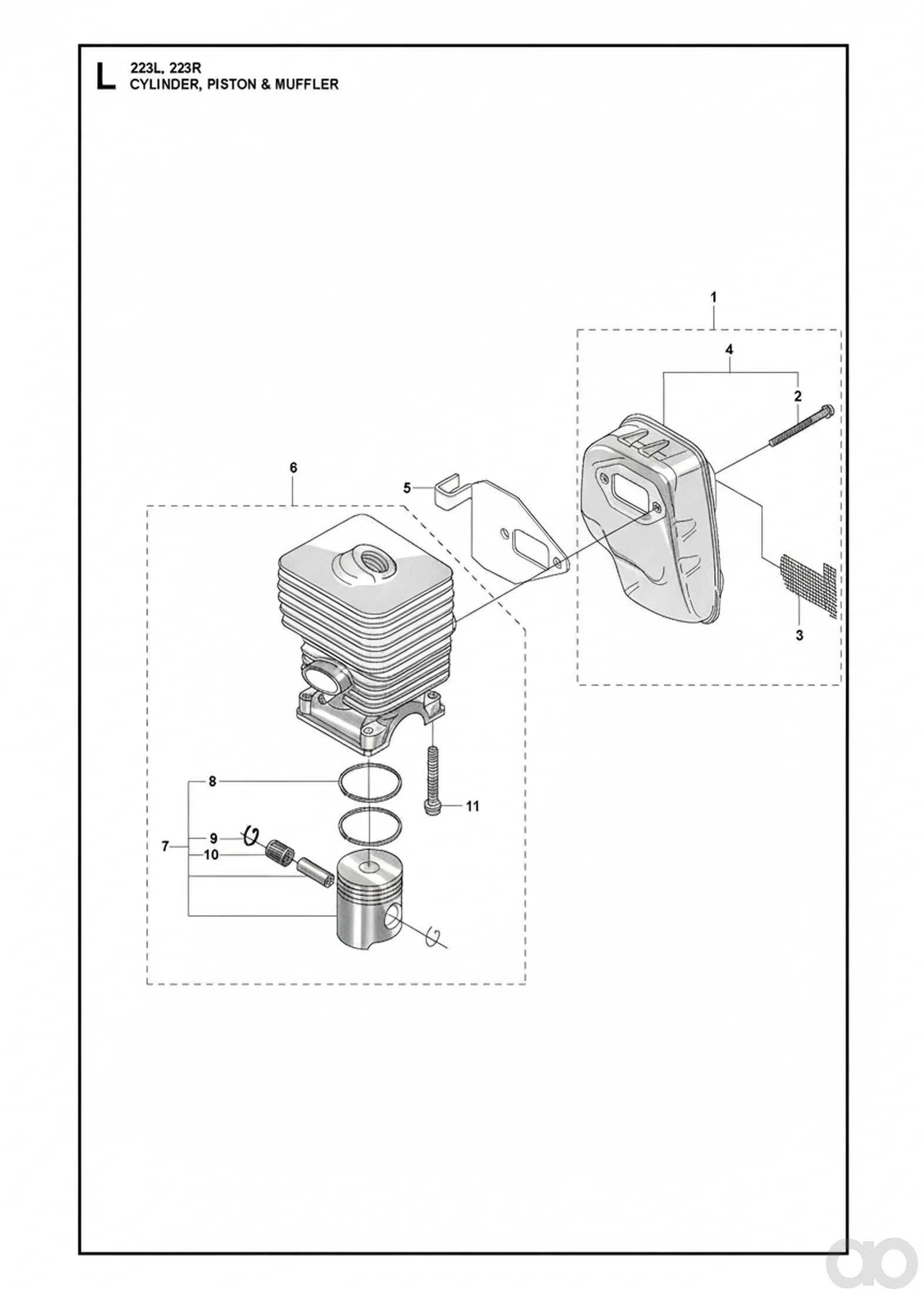 Husqvarna - 537039405 - Schalldaempferbaugruppe (Kat. (223L))