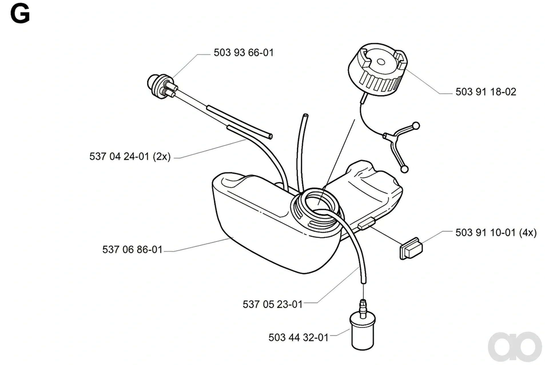 Husqvarna - 537068601 - Kraftstofftank