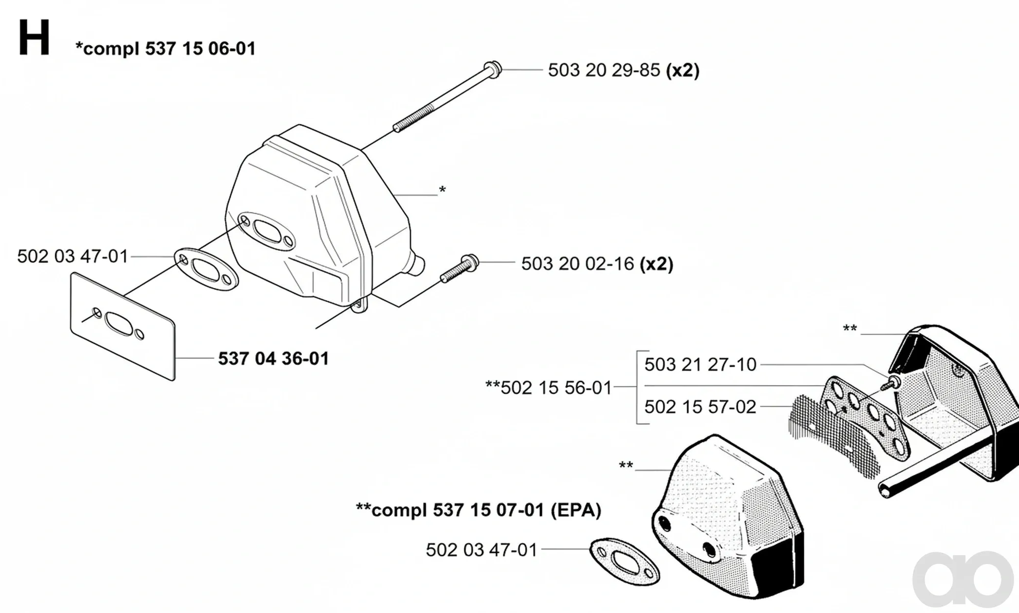 Husqvarna - 537150601 - Auspuff Baugruppe