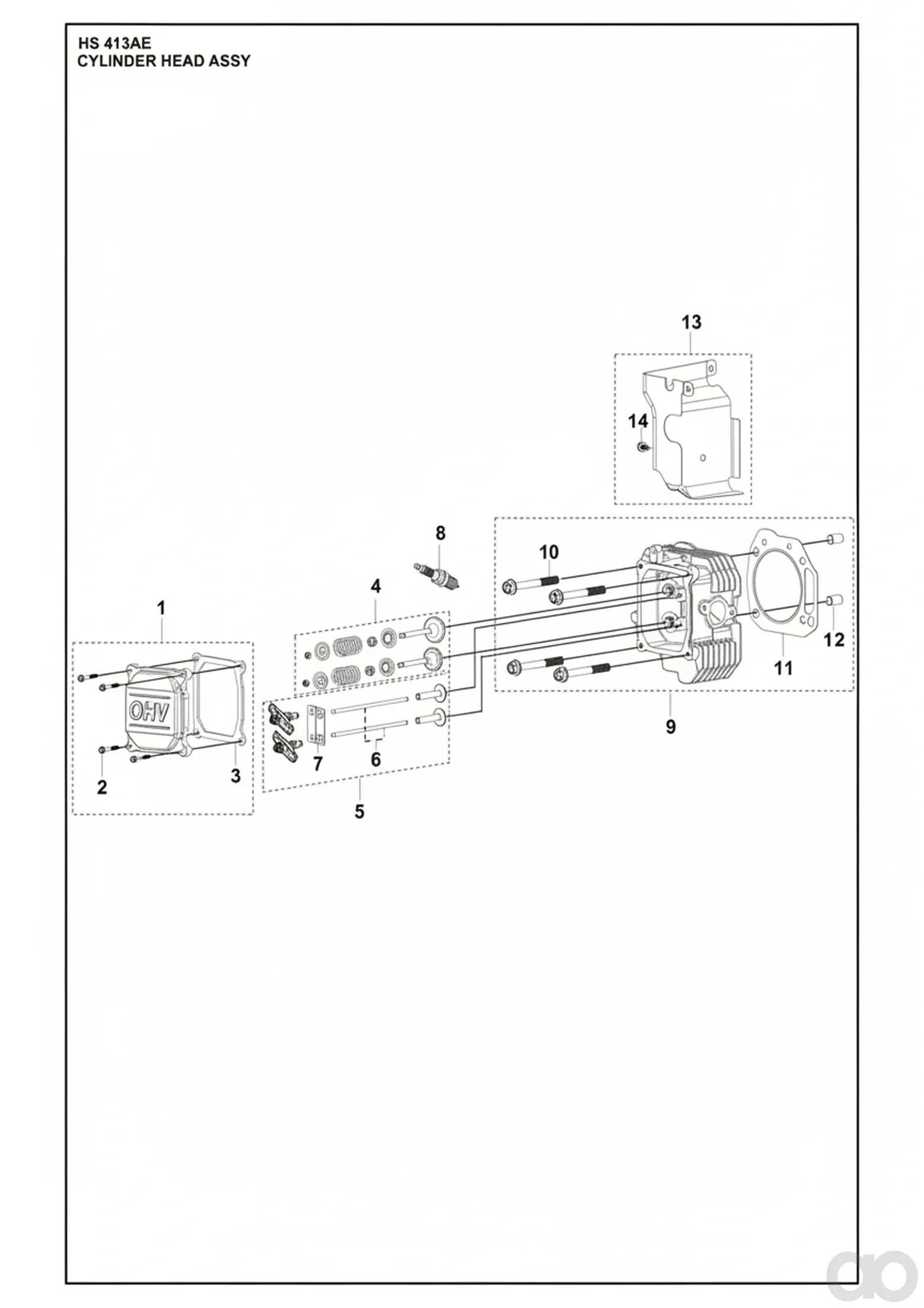 Husqvarna - 599349046 - Zylinderdeckel (Zylinderkopf-Deckel-Satz)