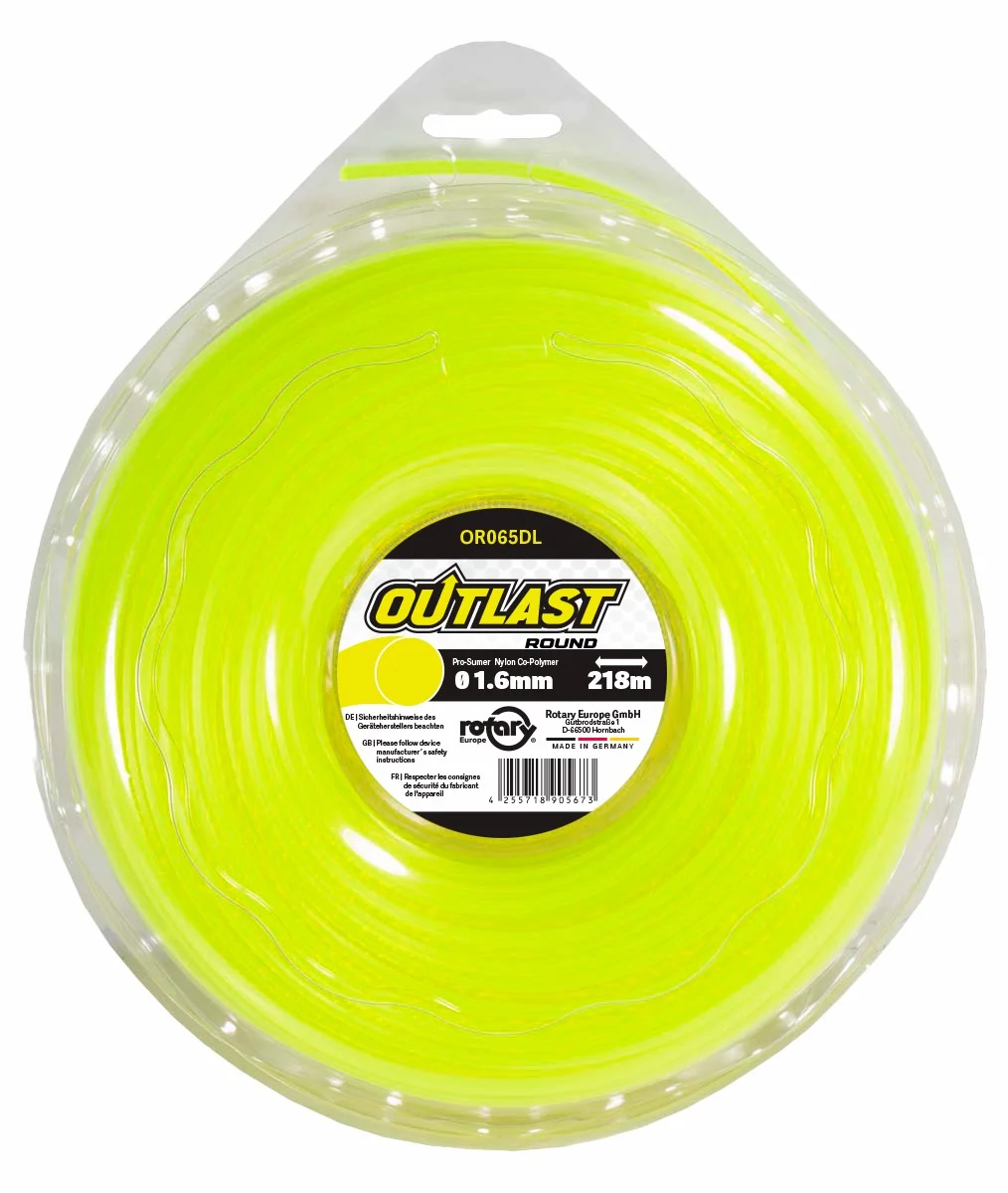 Rotary - 065DL12 - Gelbe runde Mähfaden .065 Zoll/1,6 mm 218 m Outlast