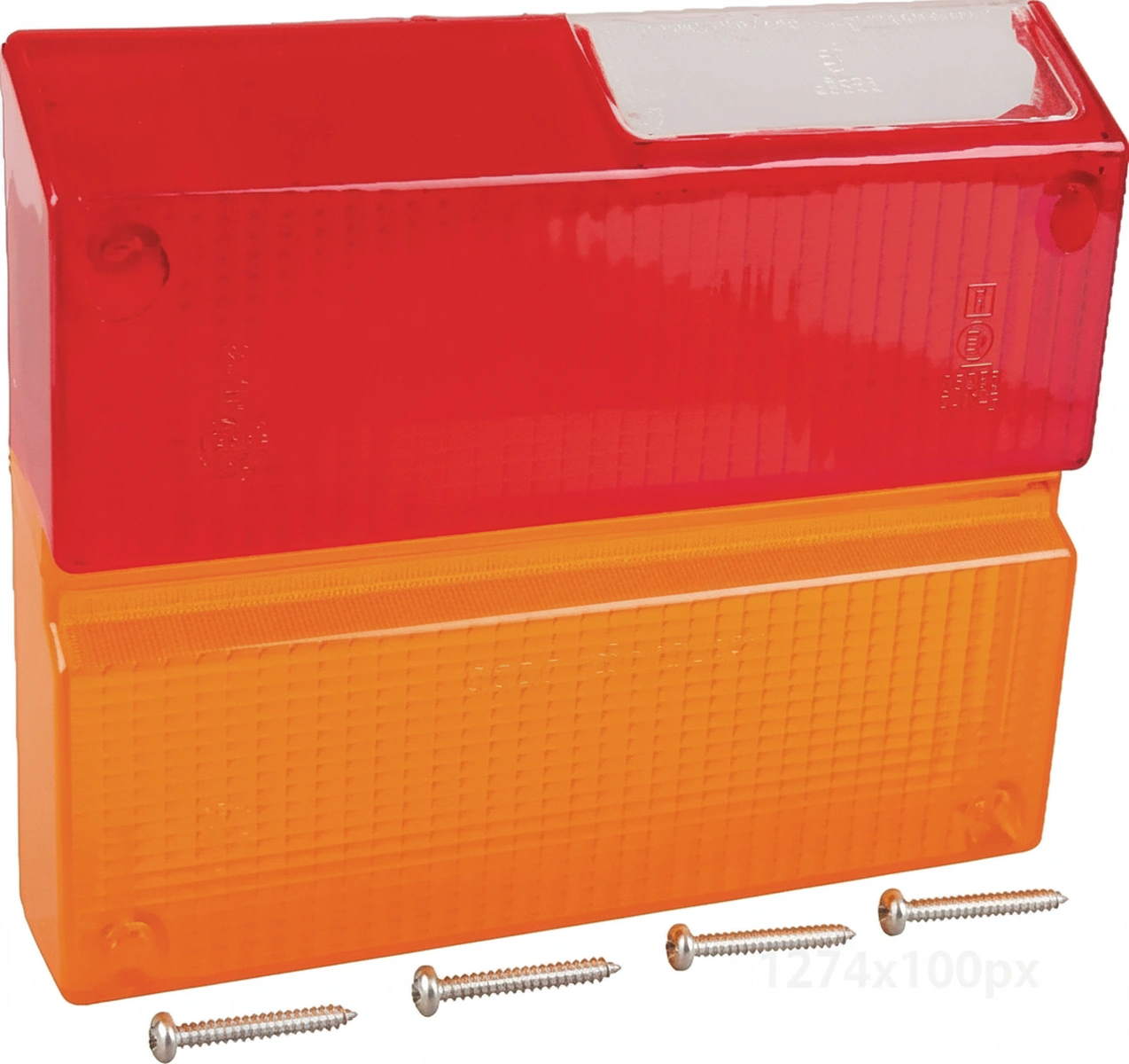 Kramp - 02284200 - Leuchtlinse, rot/transparent/bernstein, rechteckig hinten/Stangen Cobo