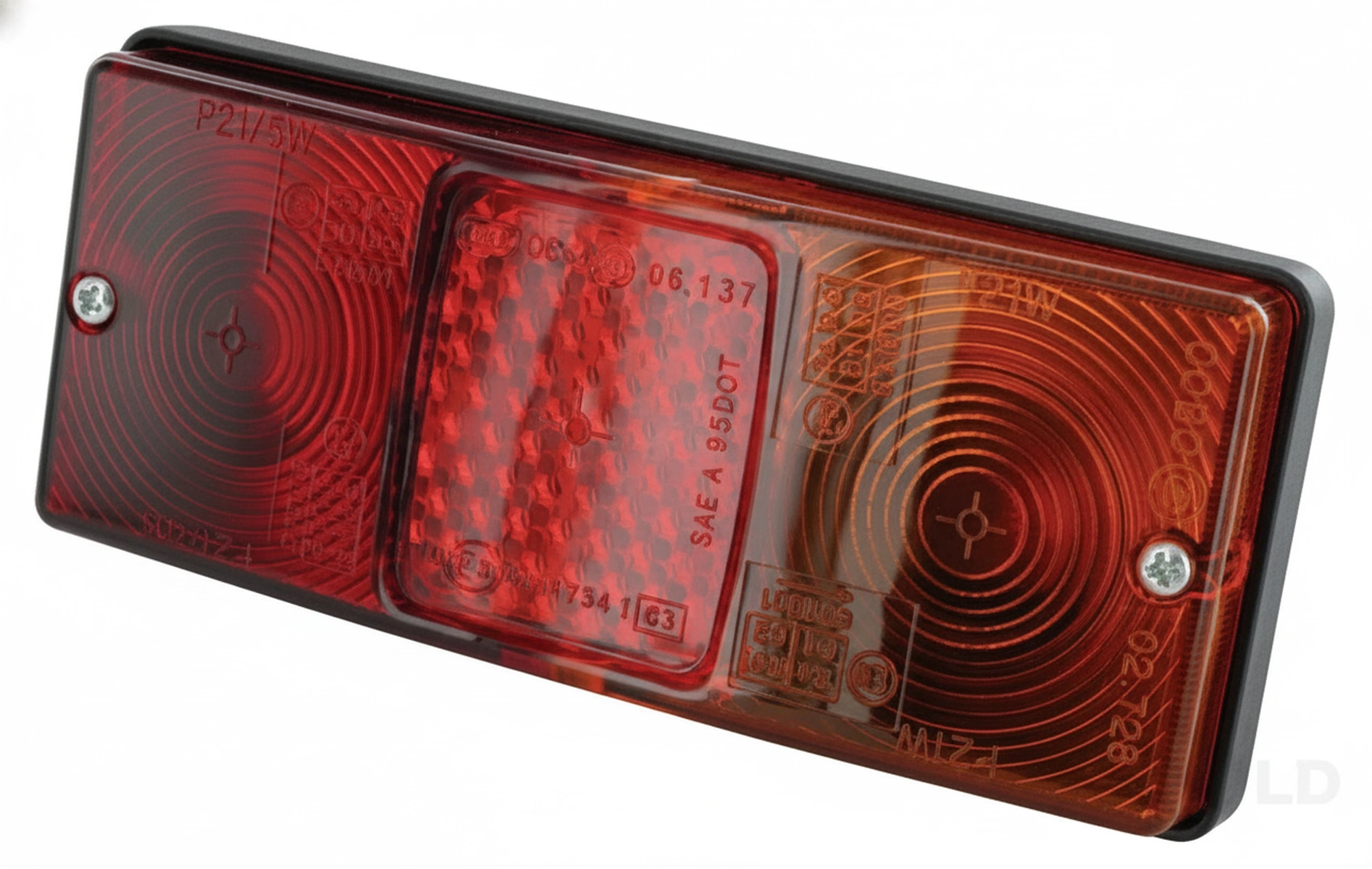 Kramp - 027280000 - Ruecklicht rechteckig, rot/bernstein, schraubmontiert, 160x67mm AMP-Stecker, Cobo
