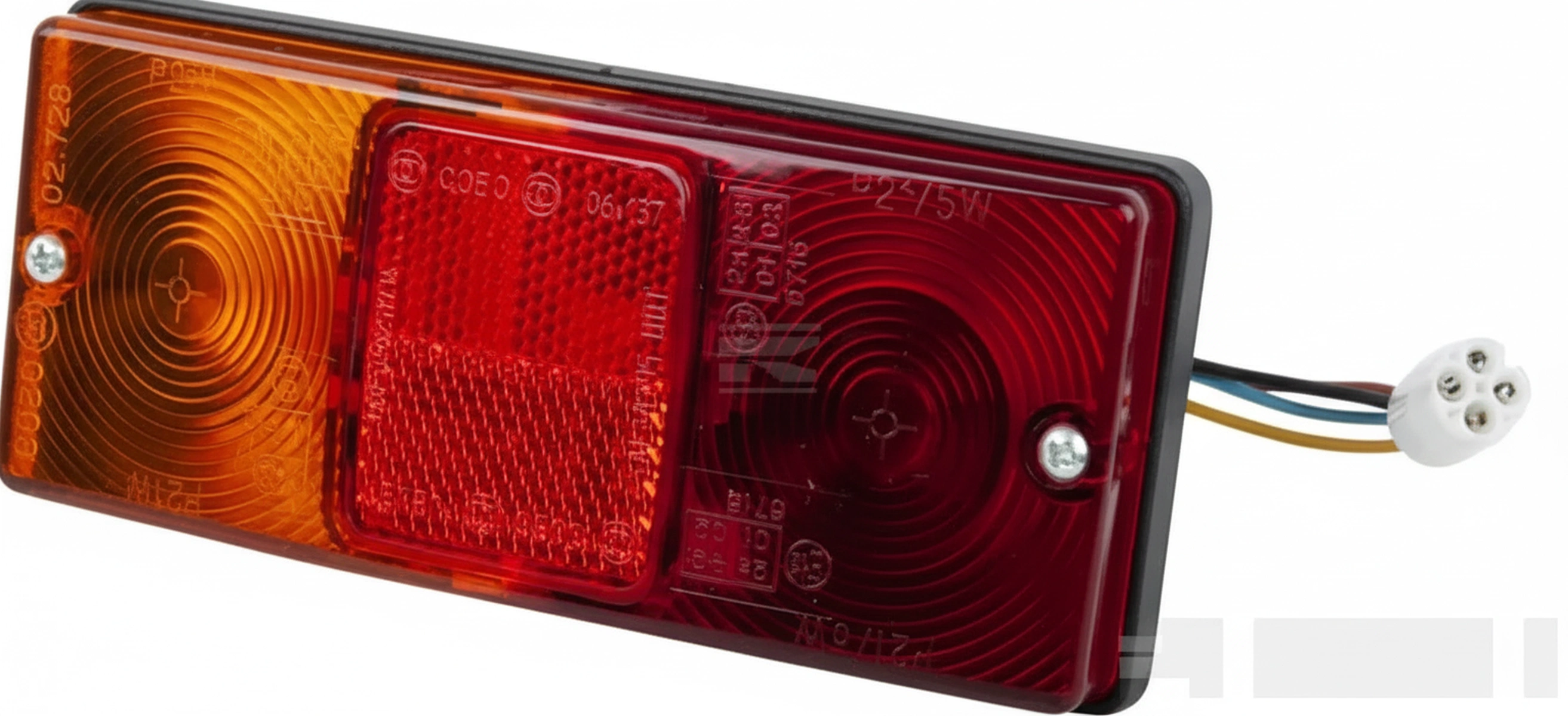 Kramp - 02752000 - Ruecklicht rechteckig, rot/bernstein, verschraubt, 160x67mm AMP-Stecker, Cobo