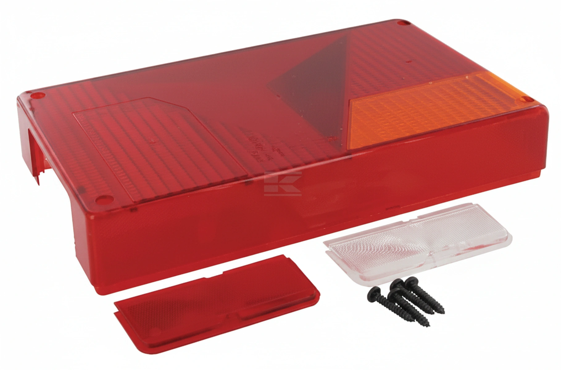 Kramp - 190063110 - Lichtlinse, rot/transparent/bernsteinfarben, rechteckig 238x138mm hinten/Stangen Jokon
