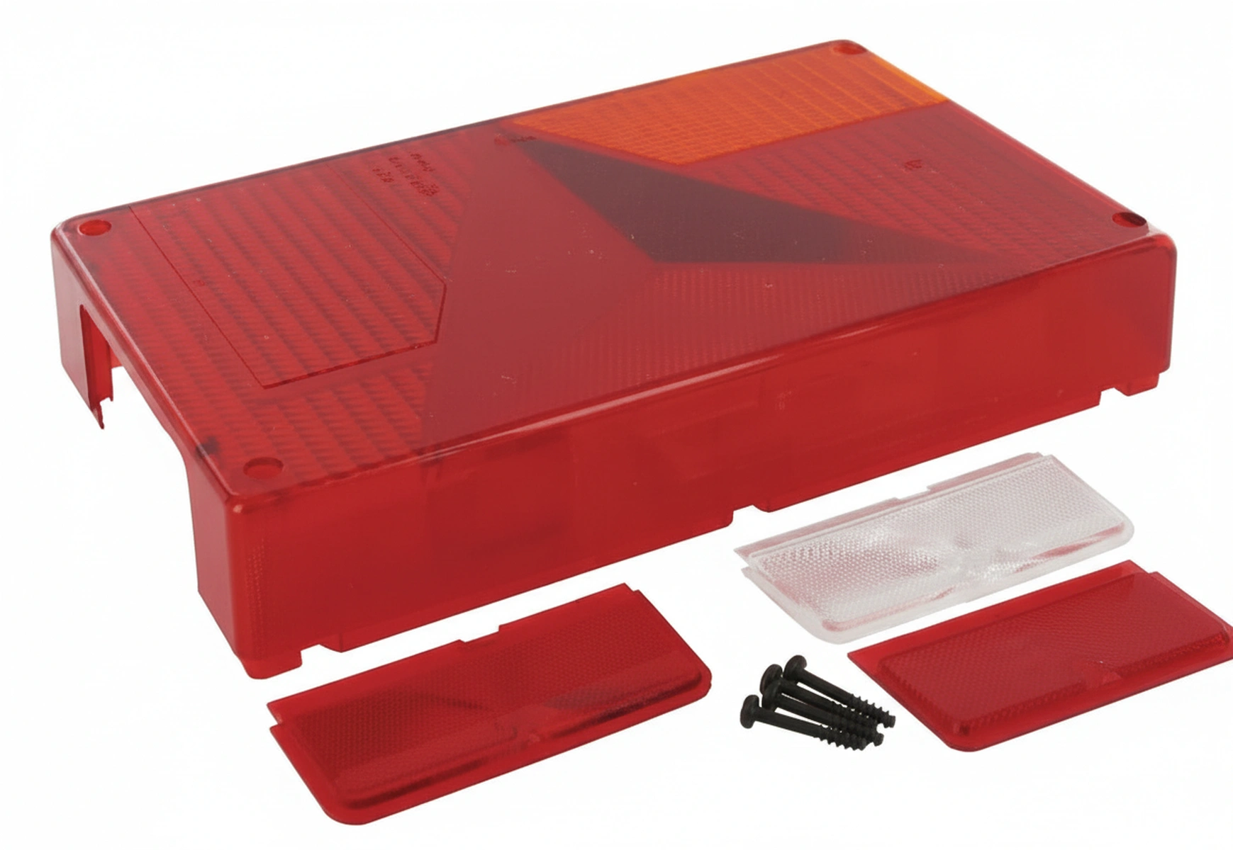 Kramp - 190063120 - Lichtlinse, rot/transparent/bernsteinfarben, rechteckig hinten/rechts Jokon