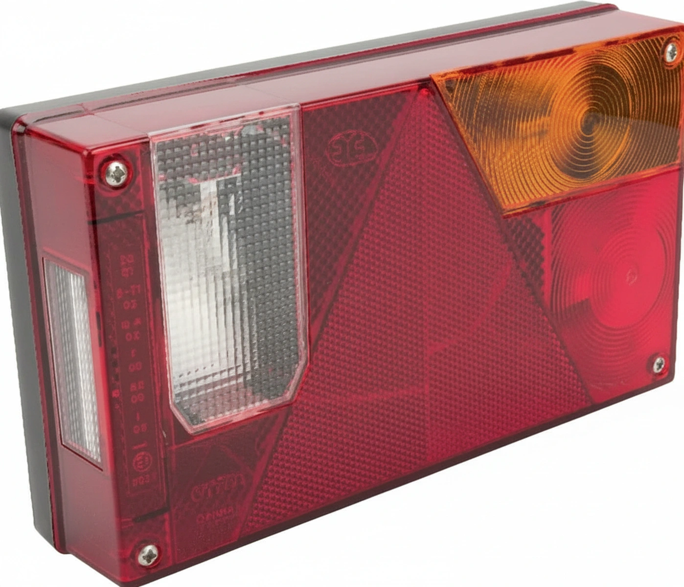 Kramp - 245210007 - Rueckleuchte rechteckig, 12V, rot/bernstein/transparent, verschraubt, Multipoint von Aspoeck – Rechts