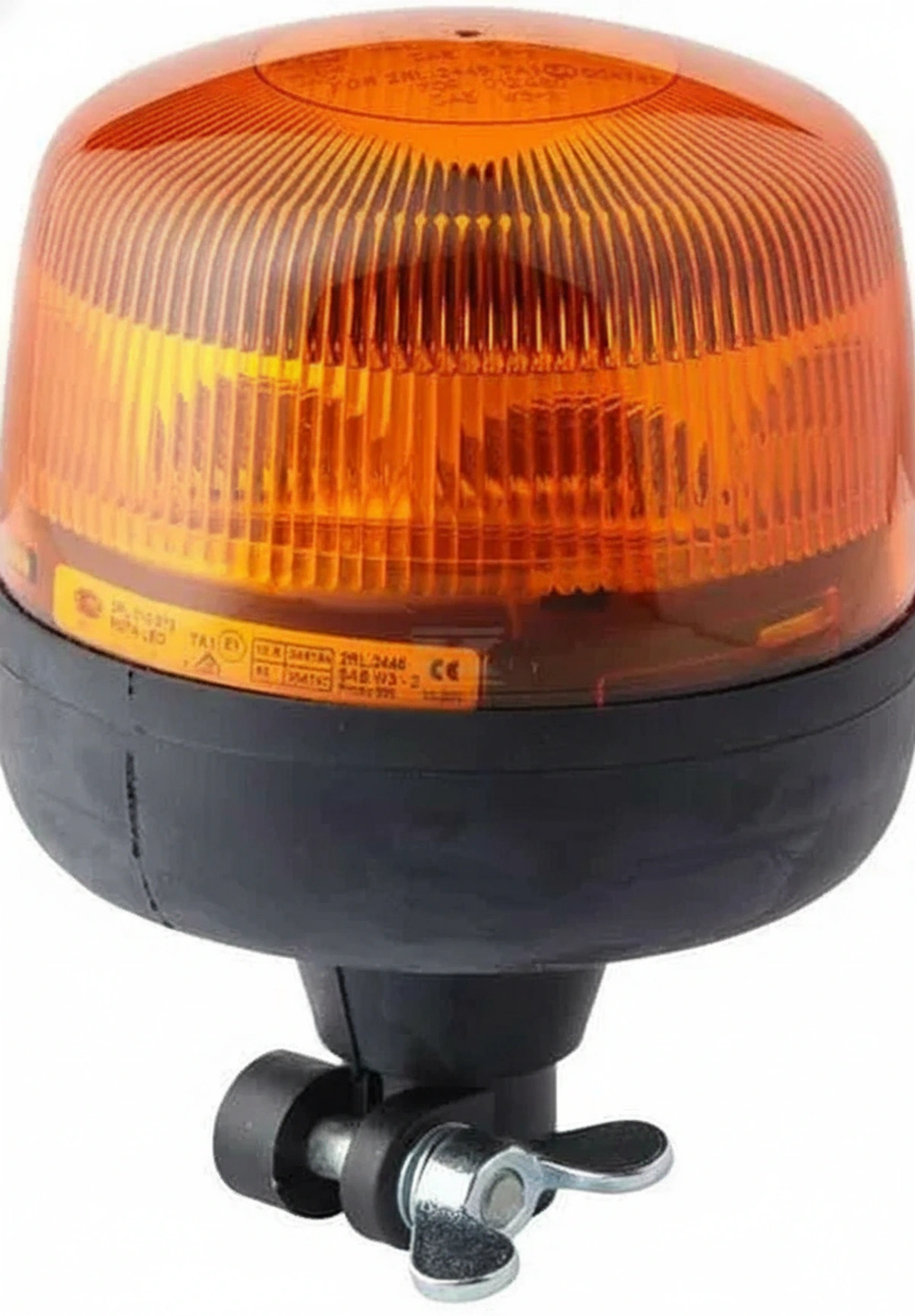 Kramp - 2RL010979011 - Rotierendes LED-Warnlicht, Rund, 12/24V, Gelb/Bernstein, Verschraubt, 165x183mm, 8 LEDs, Hella