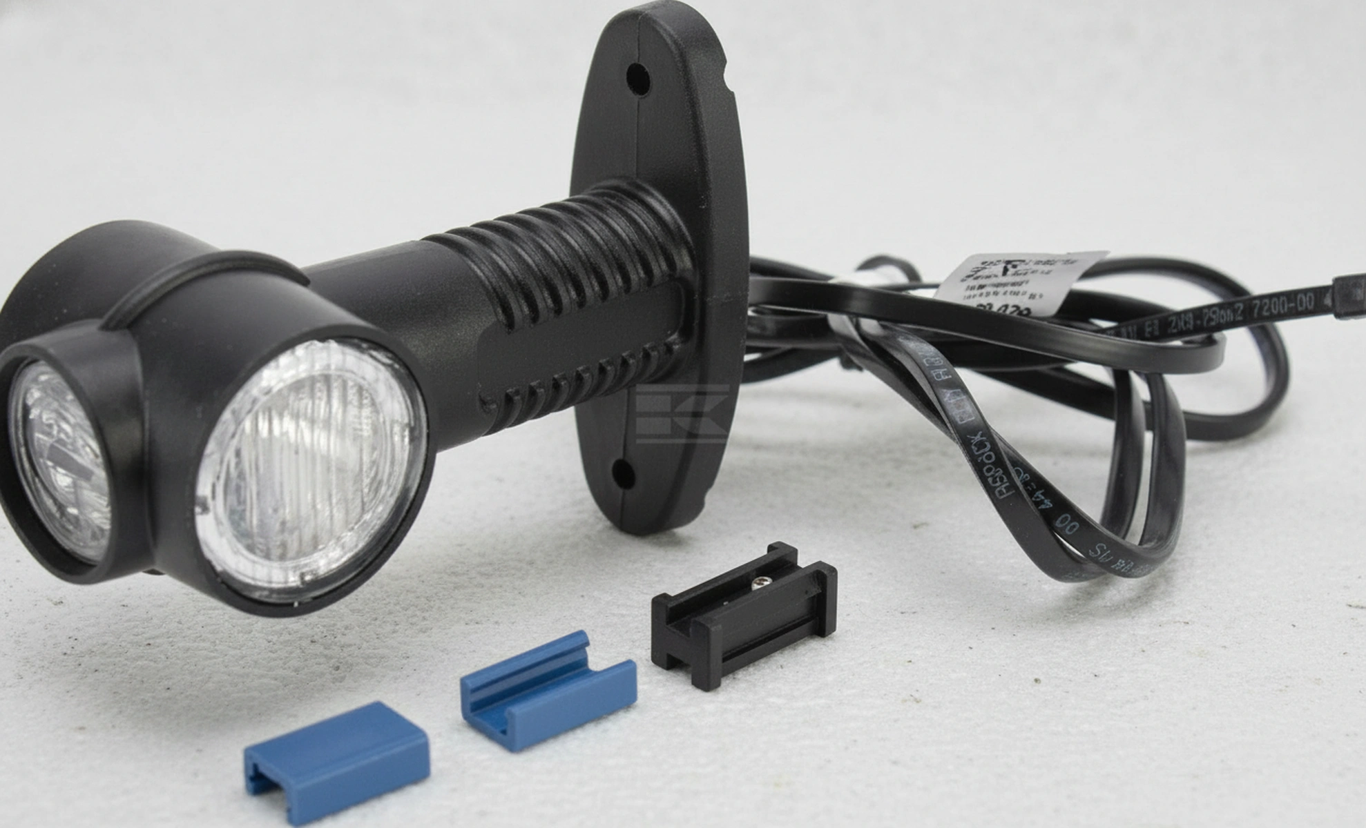 Kramp - 313309027 - Positionsleuchte LED, Rund, 12V, Rot/Weiss/Orange, Bolzenmontage DC-Stecker, Aspoeck