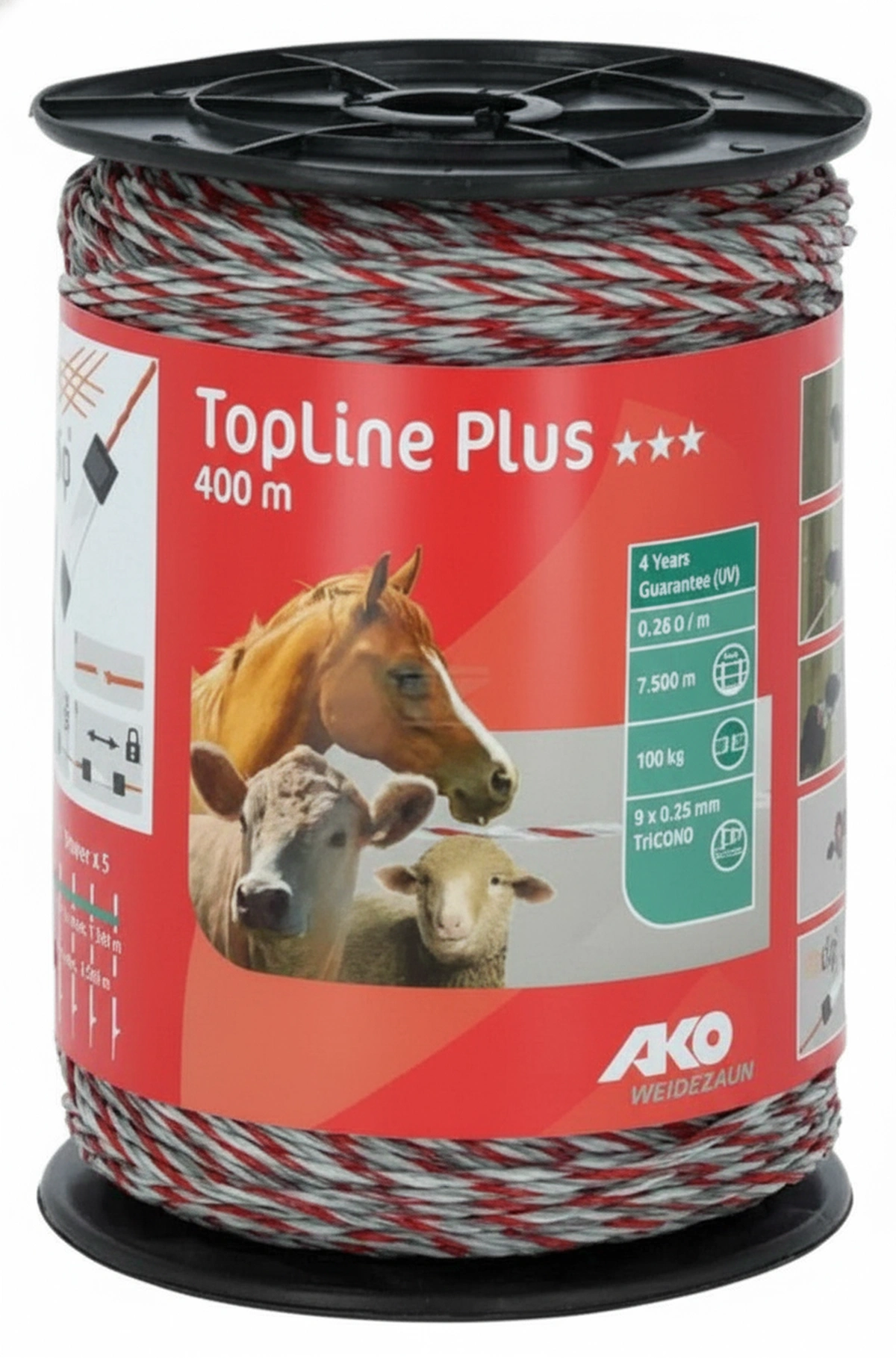 Kramp - 449523 - Zaunpolywire Weiss/Rot 400m