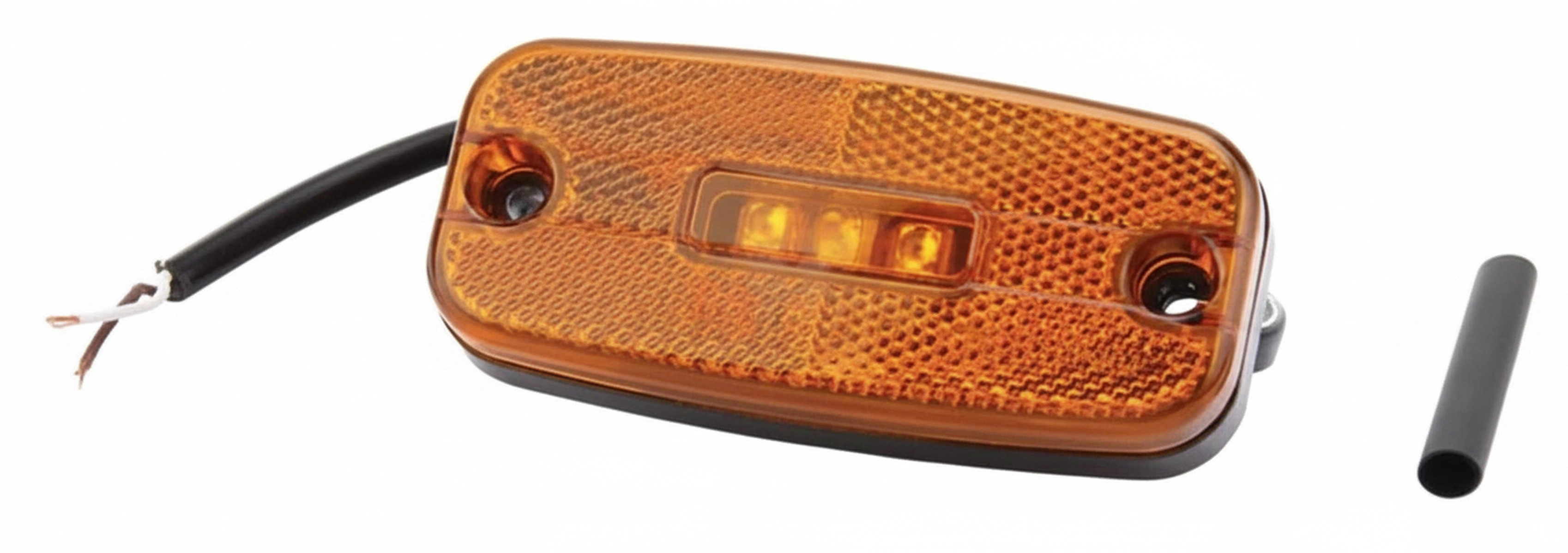 Kramp - 6SU11034GL - Markierungsleuchte LED, rechteckig, 12-24V, orange, schraubmontiert, 110x34x51mm