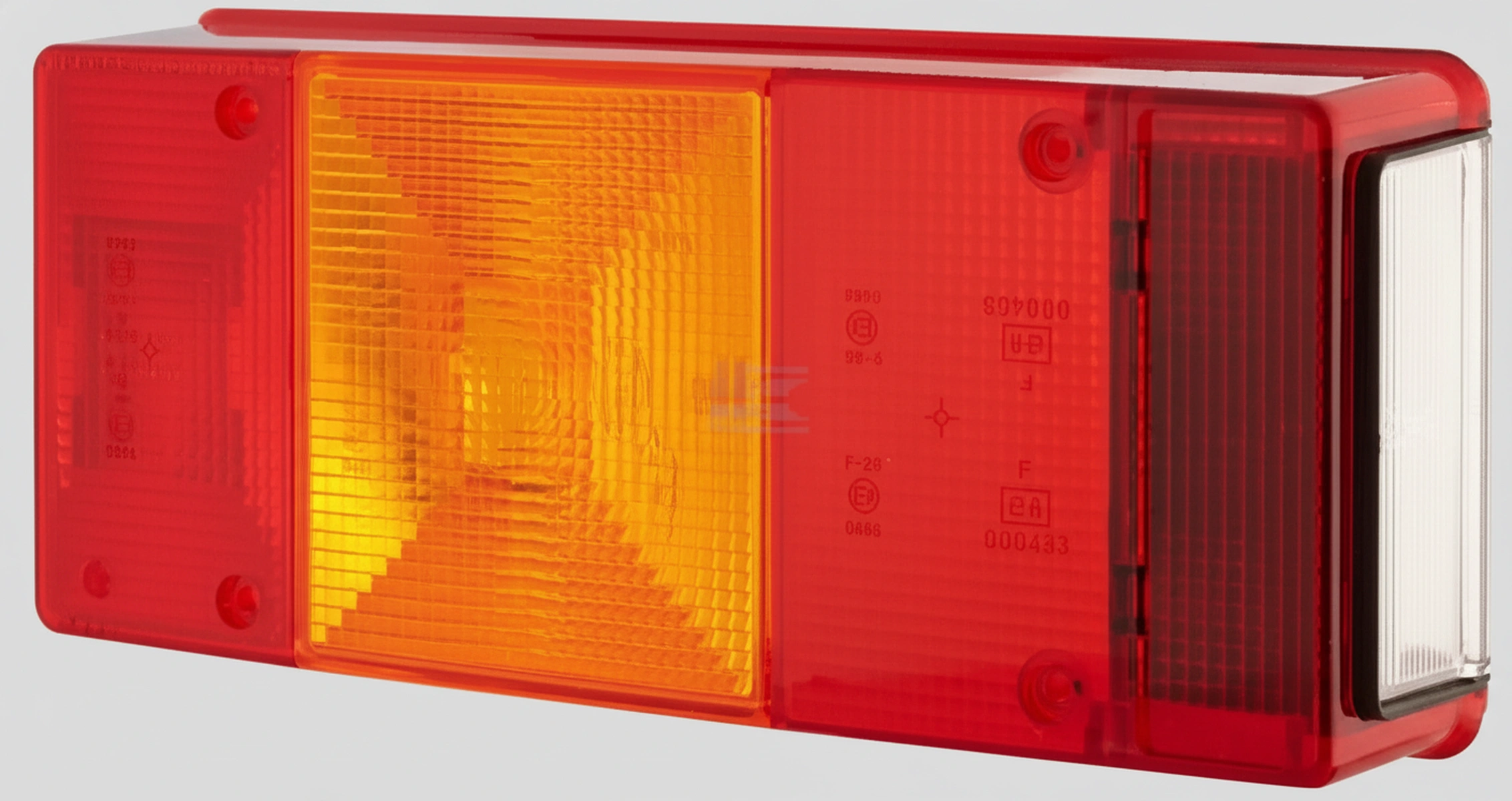 Kramp - 9EL147096001 - Lichtlinse, Rot/Transparent/Amber Stangen/Rechts/Hinten Hella