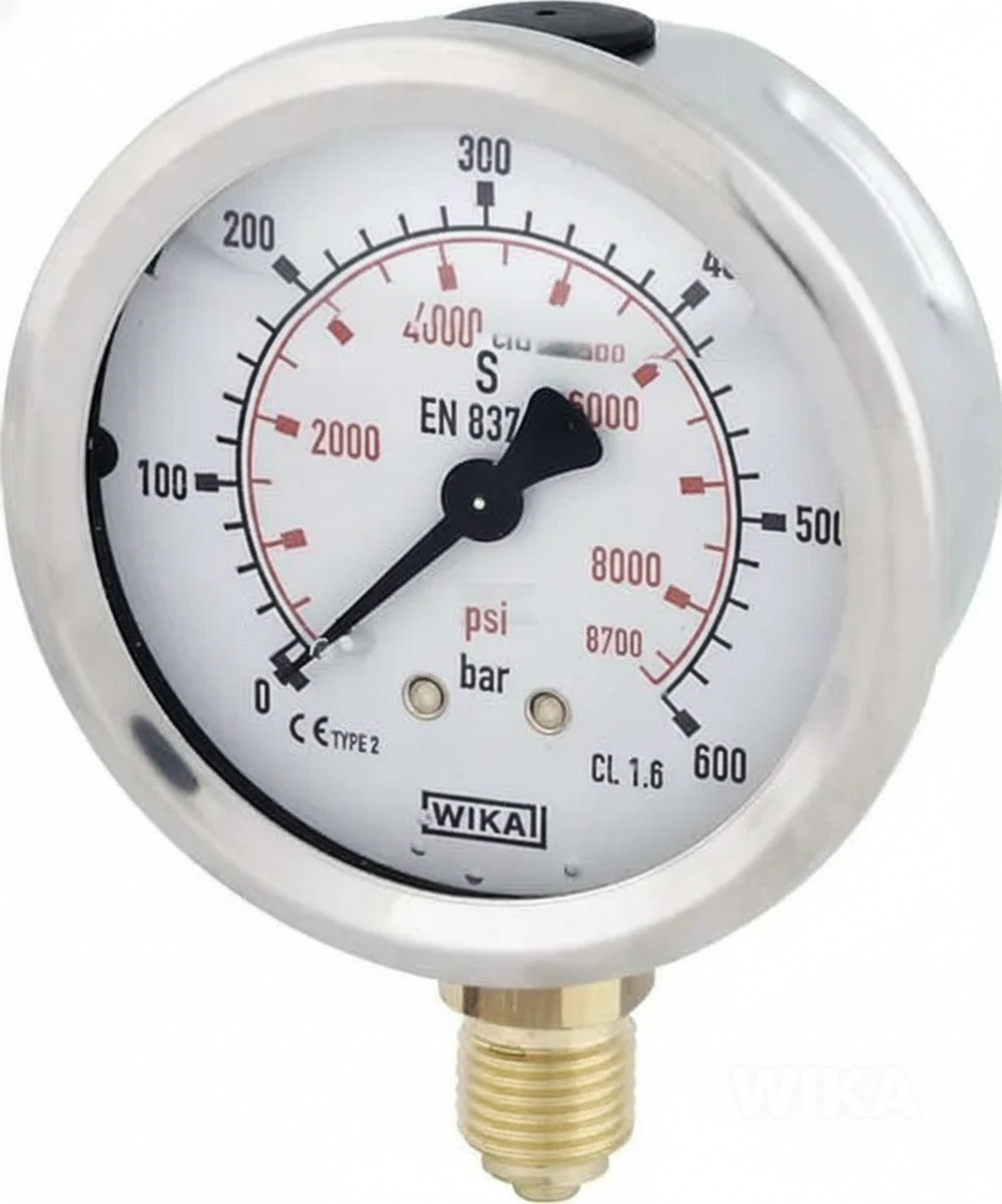 Kramp - B711W063600D - Glycerin-Druckmesser 63 mm 600 bar, Unteranschluss