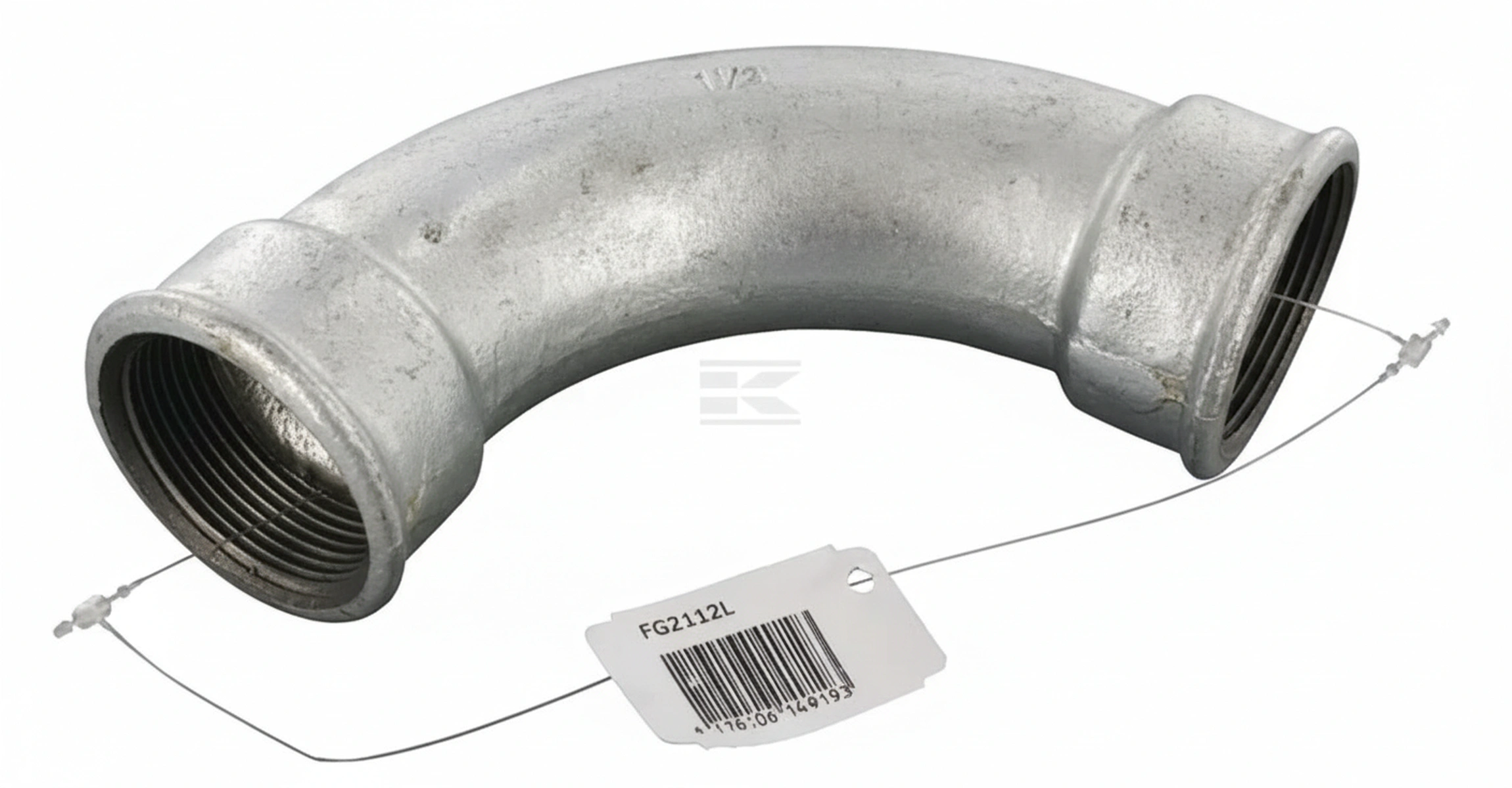 Kramp - FG2112L - 90° Bogen Weiblich Verzinkt 1 1/2