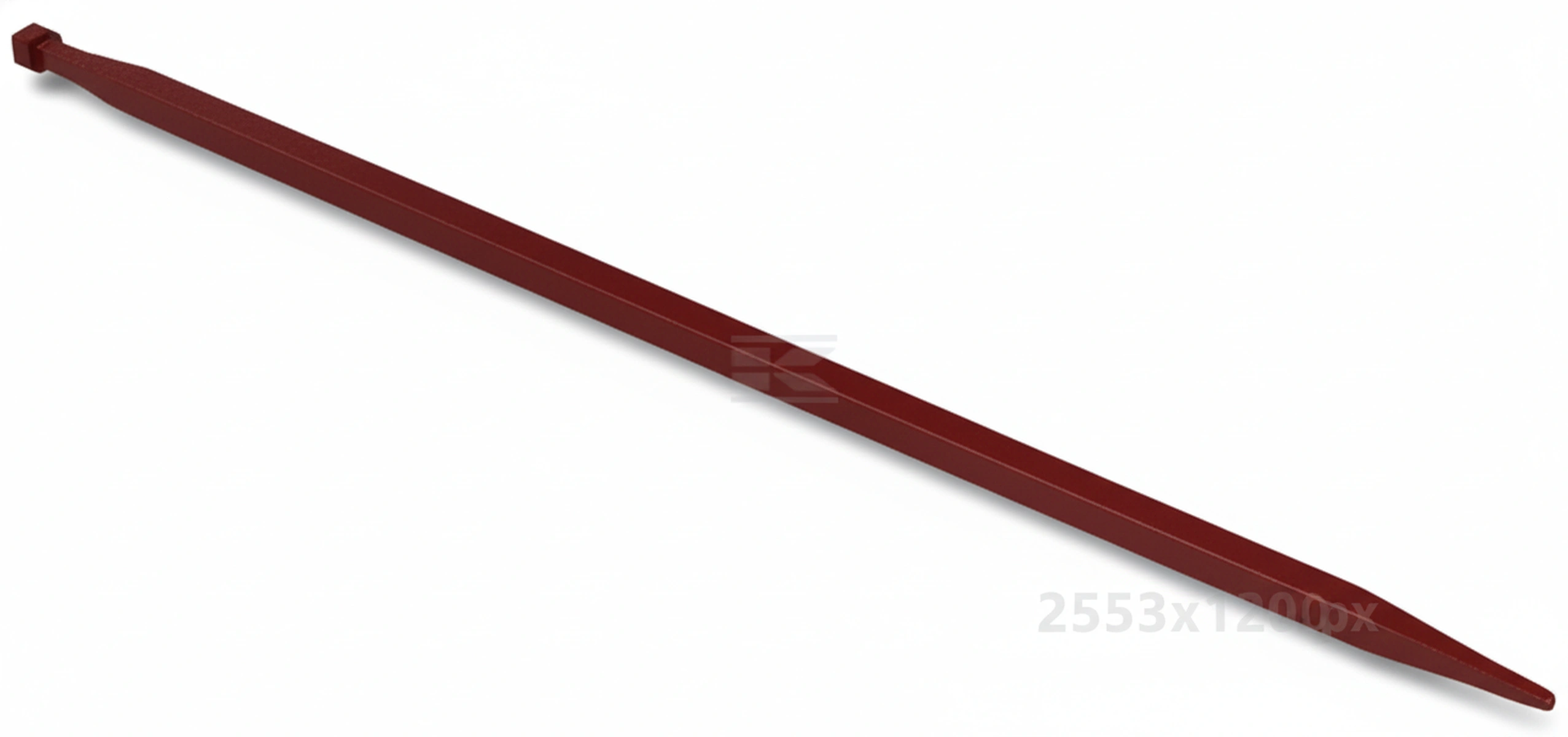 Kramp - FT39 - Laderzinke, gerade, quadratischer Querschnitt 44x1250mm, Spitze mit M28x1,5mm Mutter, rot, SHW