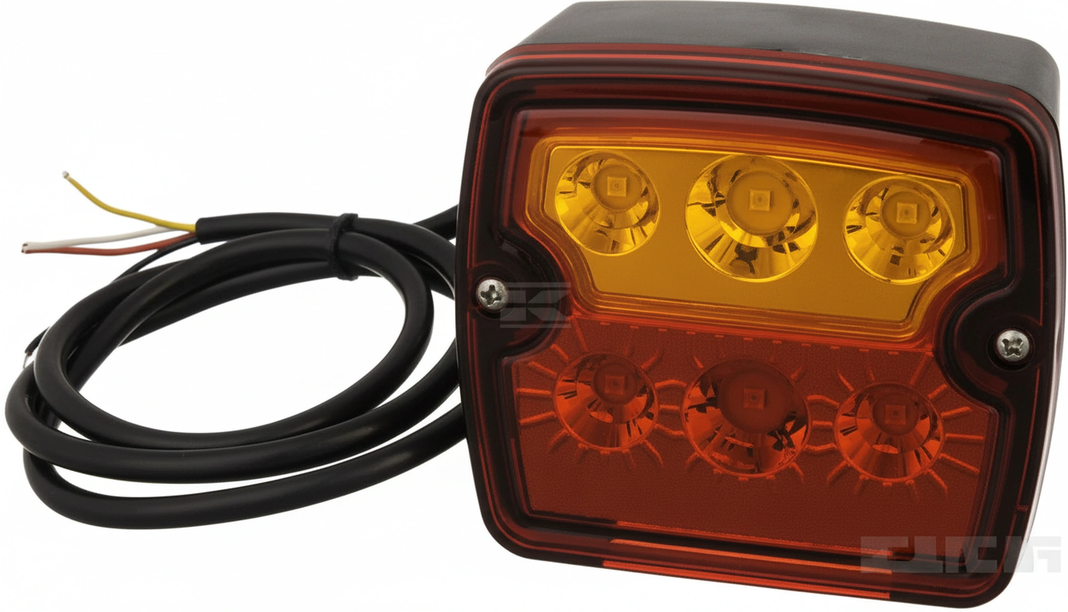 Kramp - LA103172 - Ruecklicht LED Quadratisch 12/24V Orange/Rot 97.4x105.4x49.5mm 9 LEDs
