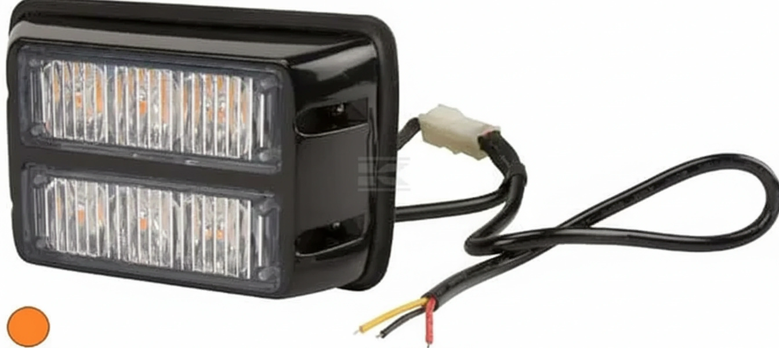 Kramp - LA20010 - Warnleuchte LED, 18W, 12-24V, Amber, Verschraubt, 106x66x30mm, 6 LEDs