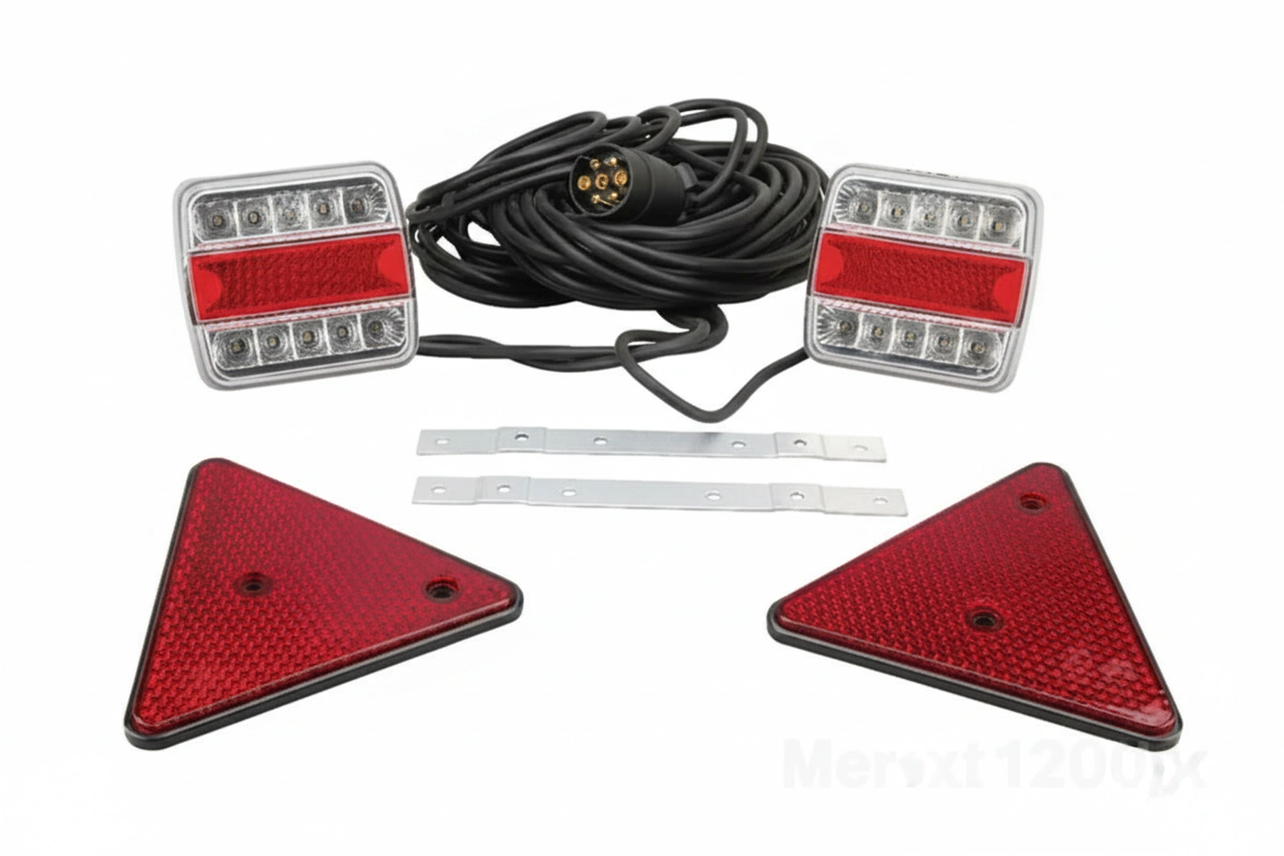 Kramp - LA65002 - Satz LED-Heckleuchten, magnetisch, mit einem Reflektor-Dreieck, 7,5 m, 12 V