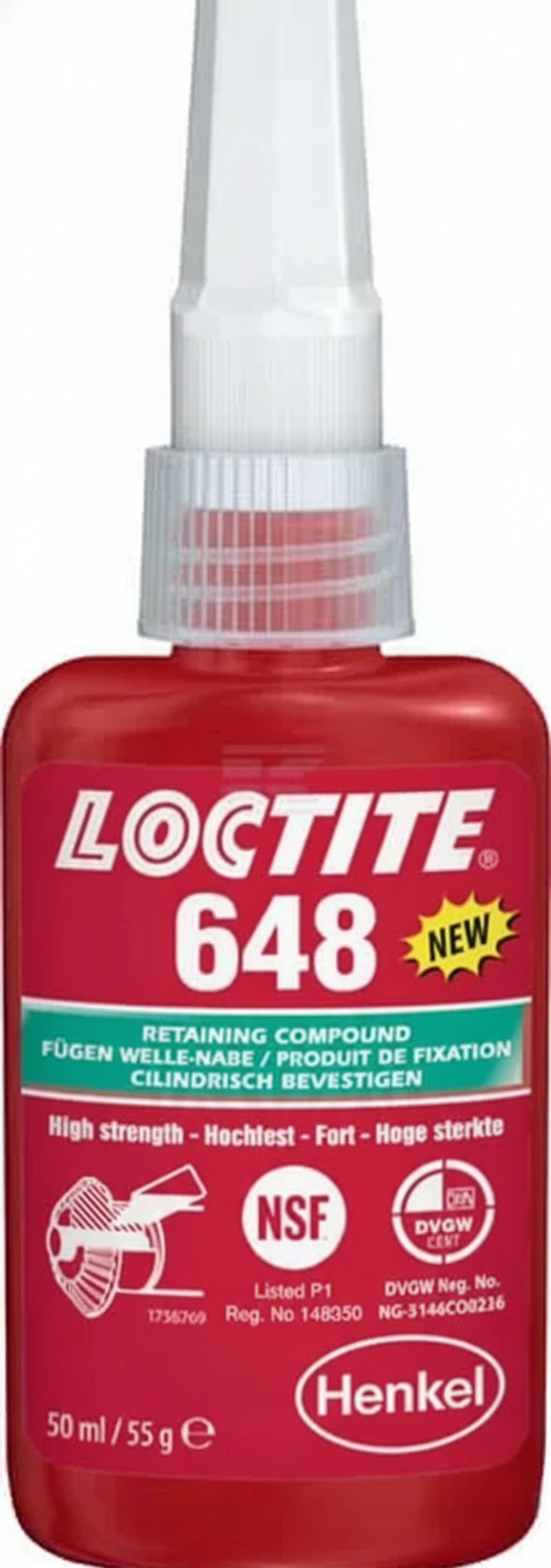 Kramp - LC1804416 - Retaining Compound 648, High Strength, 50ml, Loctite