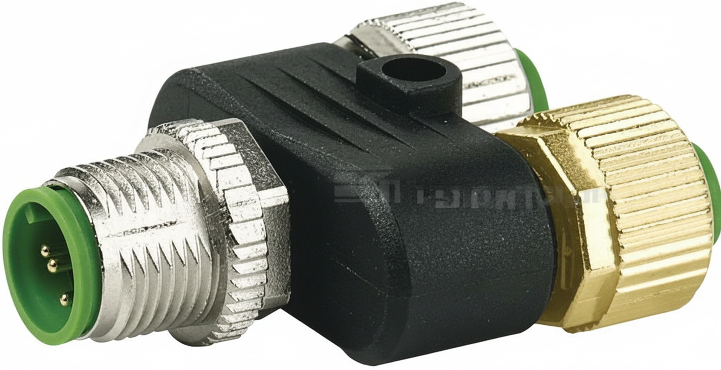 Kramp - M12TFFM - T-Stueck M12 Buchse-Buchse-Stecker