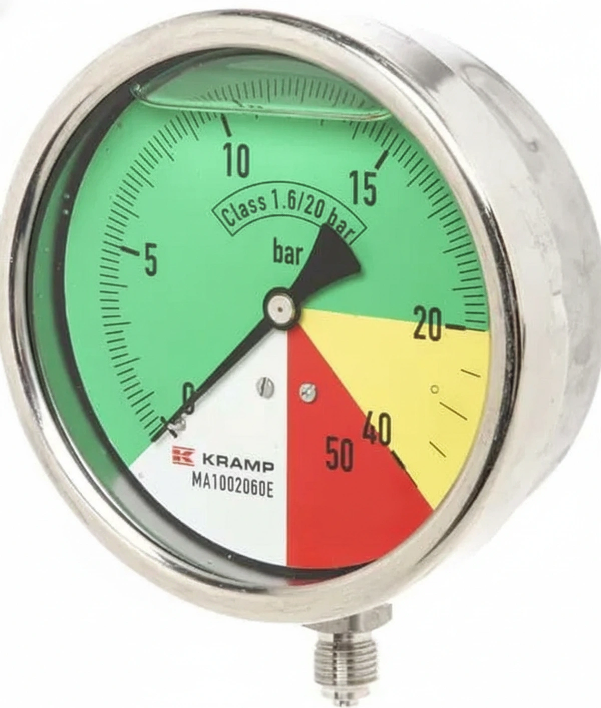 Kramp - MA1002060E - Manometer Diameter 100mm 0-20-40-60 1/4" BSP Anschluss unten