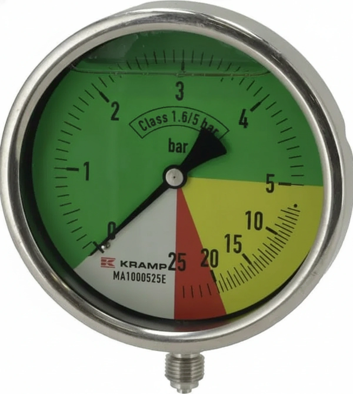 Kramp - MA100525E - Druckmesser Diameter 100mm 0-5-20-25 1/4" BSP unten Anschluss