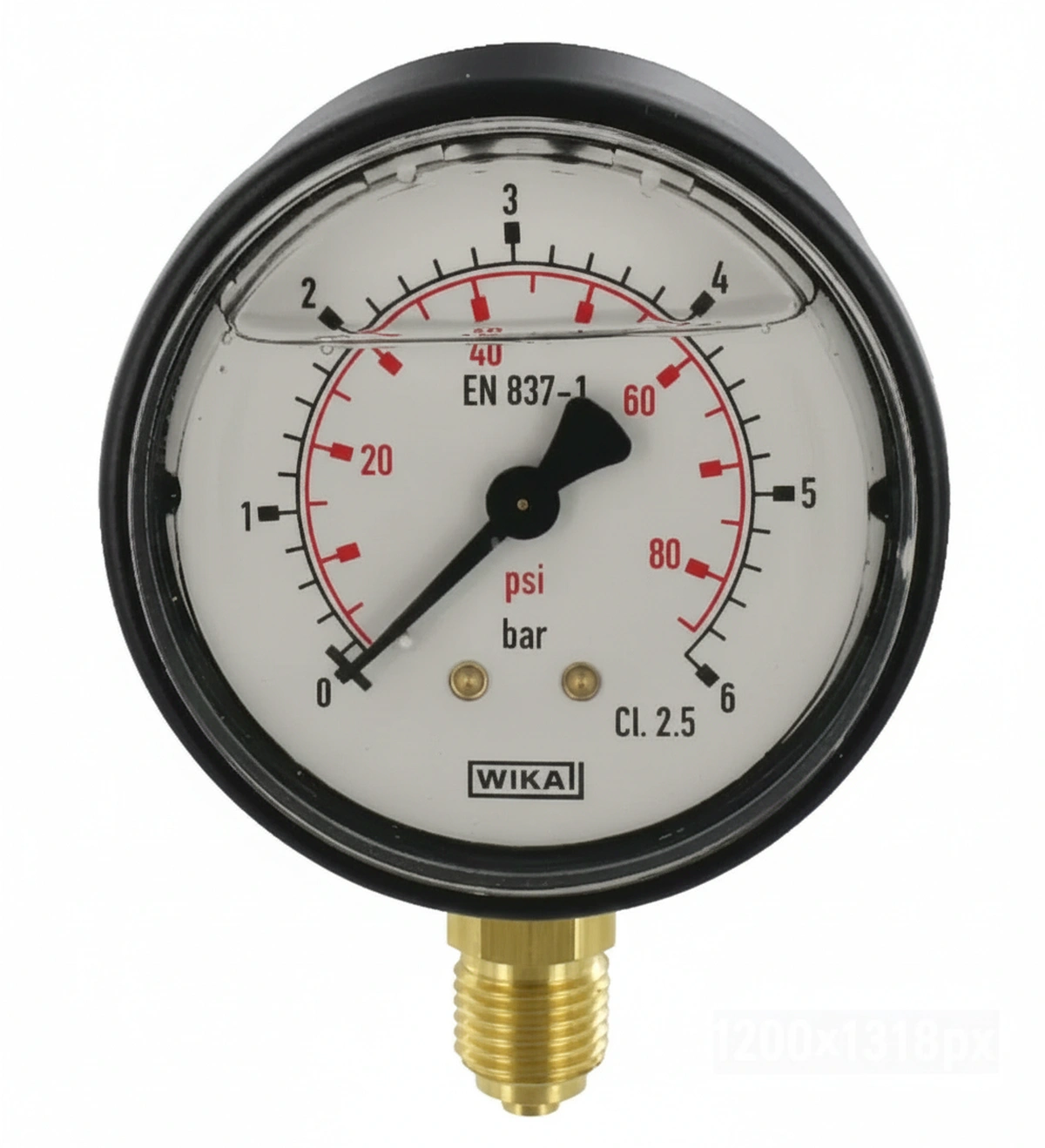 Kramp - MA636L04PLGF - Manometer Diameter 63 0-6bar 1/4" unten