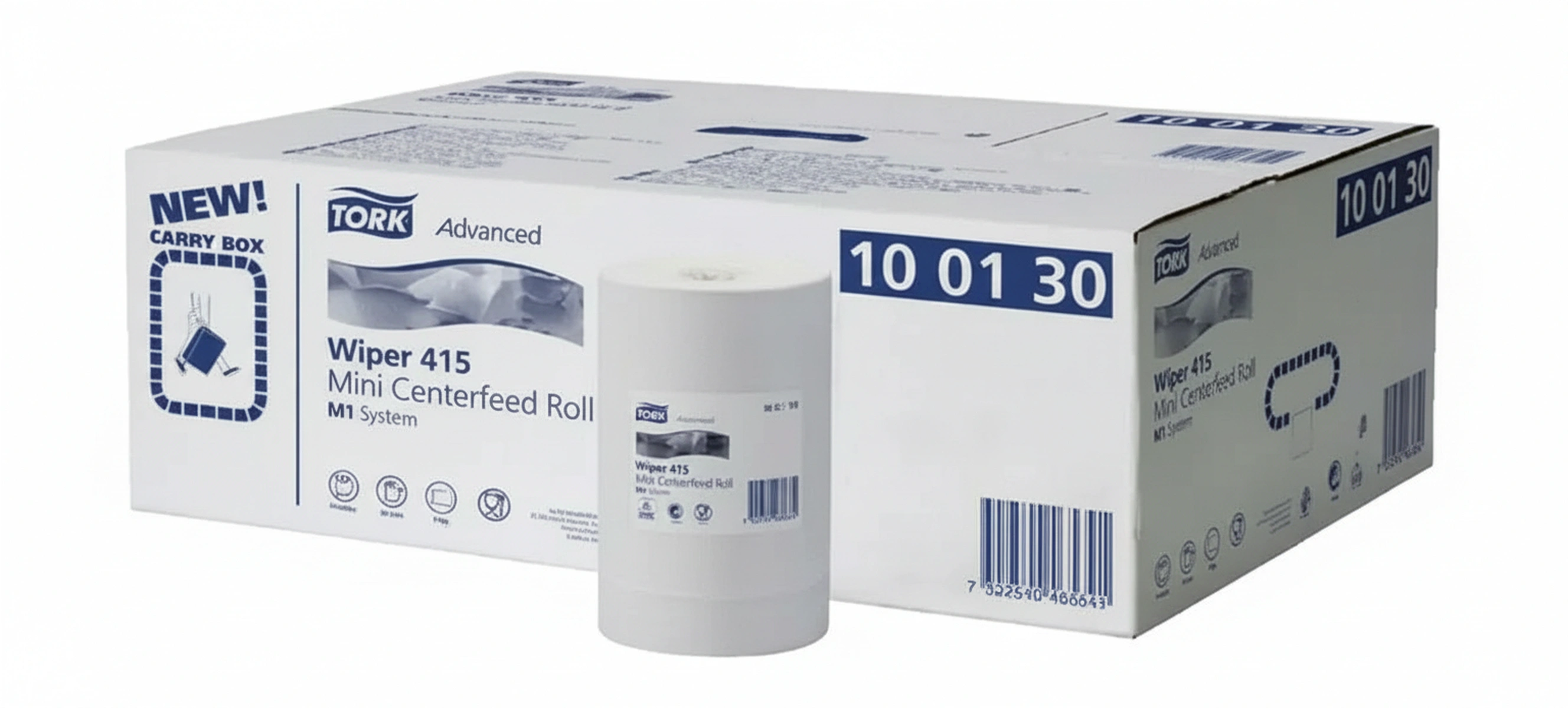 Kramp - PM100130 - Papierhandtuch, weisse Rolle, 22cm x 120m, 1-lagig, Aussen-Diameter 140mm, 11 Rollen, Tork