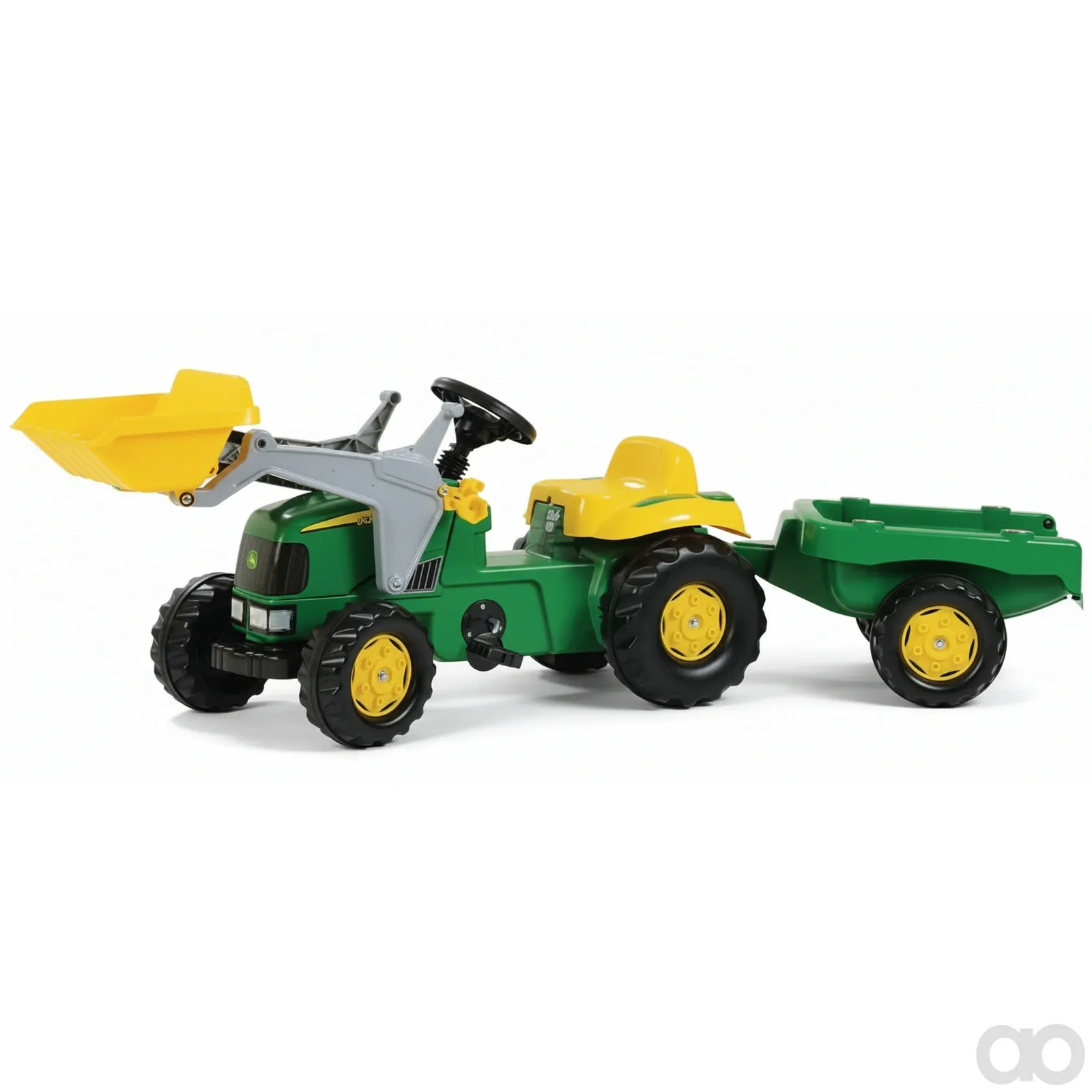 Kramp - R02311 - Pedaltraktor mit Frontlader und Anhaenger, John Deere, ab 2.5 Jahren, rollyKid von Rolly Toys