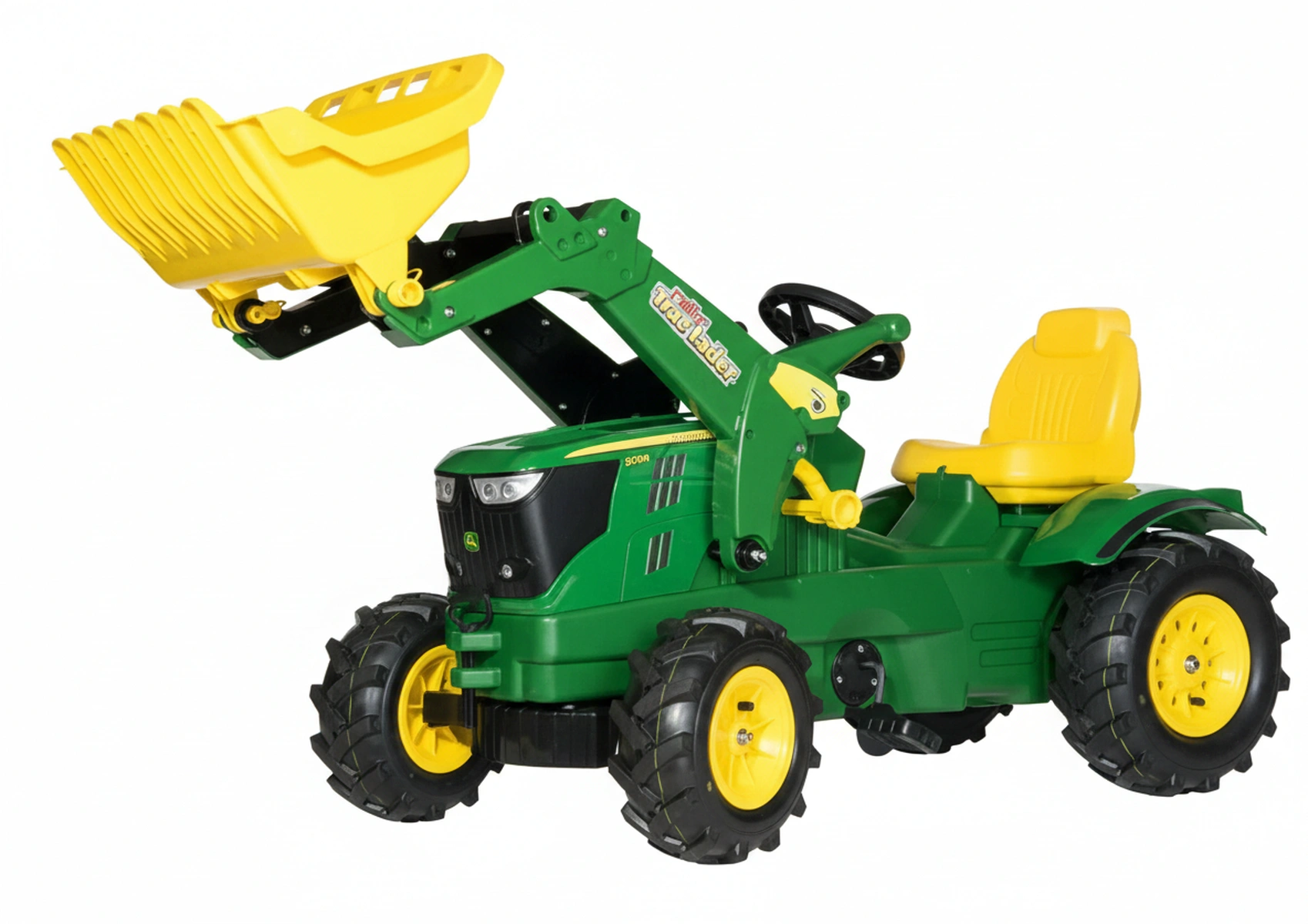 Kramp - R61110 - Trettraktor mit Frontlader, John Deere 6210R, mit Luftreifen, ab 3 Jahren, Rollyfarmtrac von Rolly Toys