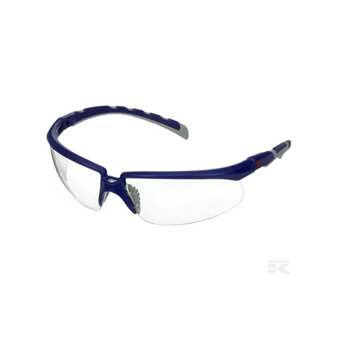 Kramp - S2001ASPBLU - Sicherheitsbrille Solus 2000, Blau/Grauer Rahmen, Anti-Kratz+ (K), Klare Linse
