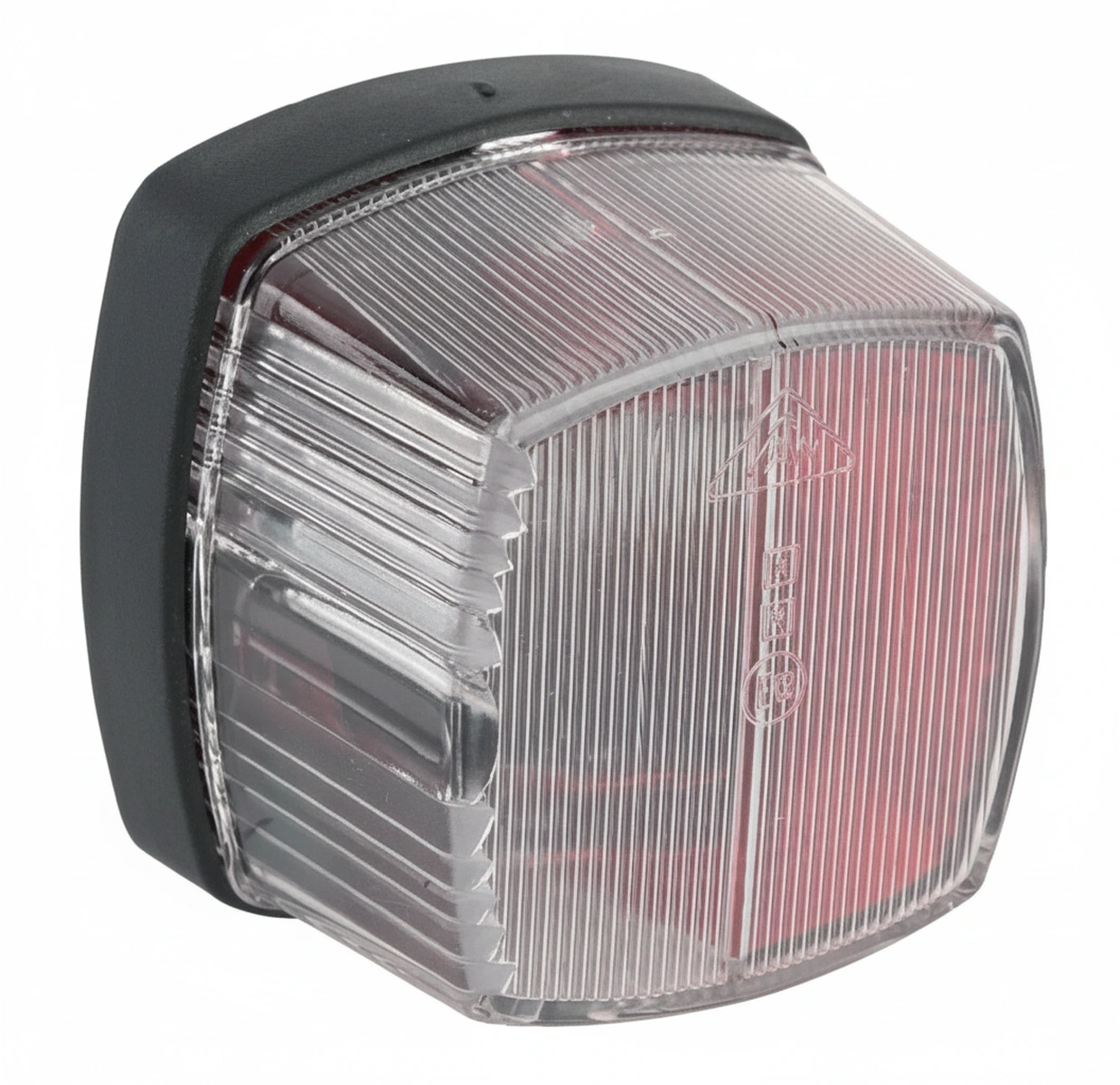 Kramp - SP621 - Begrenzungsleuchte Quadratisch, 12V, Rot/Weiss, Schraubmontage, Flachstecker, Geka