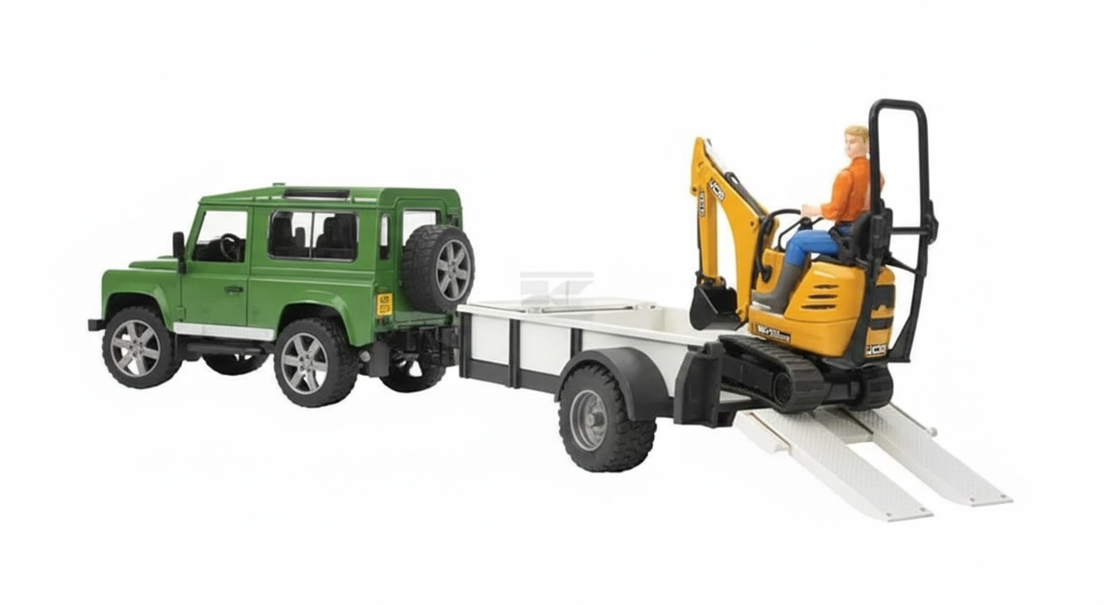 Kramp - U02593 - Land Rover mit Anhaenger und Bagger