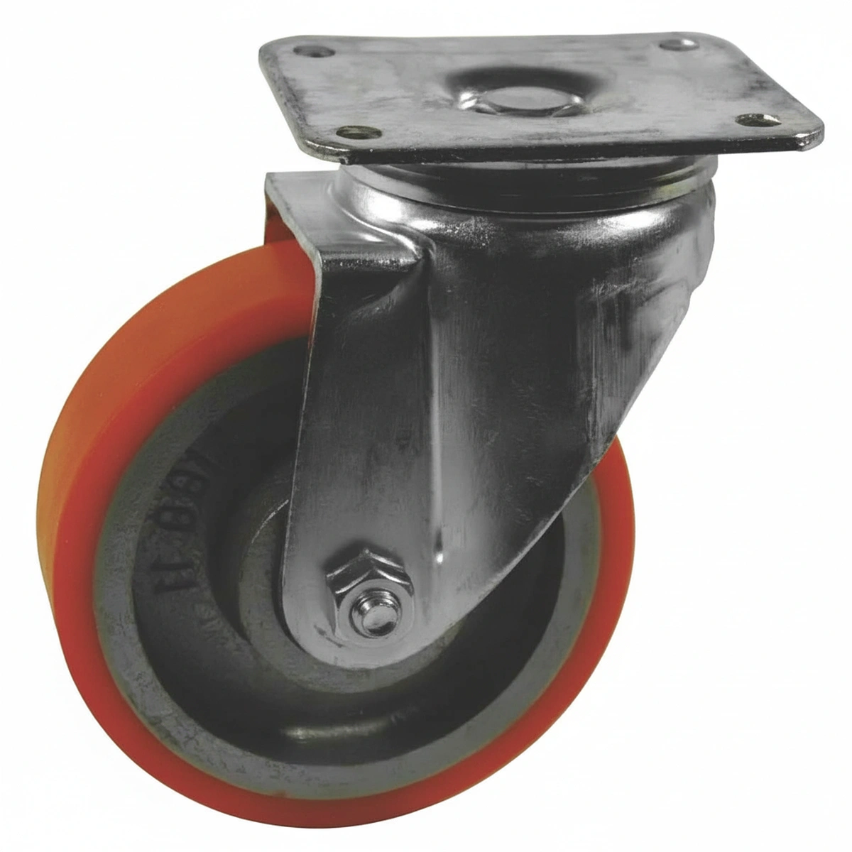 Kramp - WH700150 - Lenkrolle, Polyurethanrad: Diameter 150x40mm, Plattenbefestigung: 140x110mm Belastung: 400kg, Ro-Carr