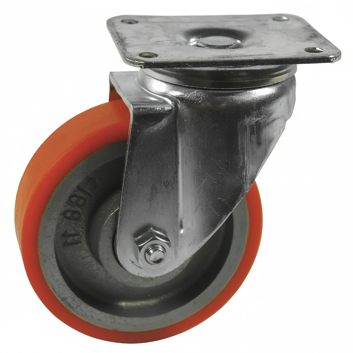 Kramp - WH700200 - Lenkrolle, Polyurethanrad: Diameter 200x50mm, Plattenbefestigung: 140x110mm Belastung: 830kg, Ro-Carr