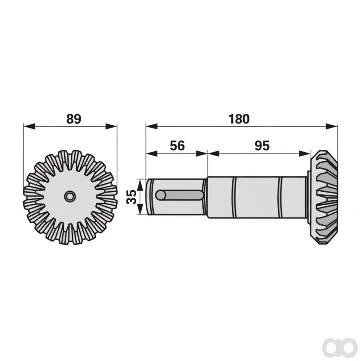 Krone - 00416405 - Ritzelwelle 20 Zaehne, 15 Prillinger