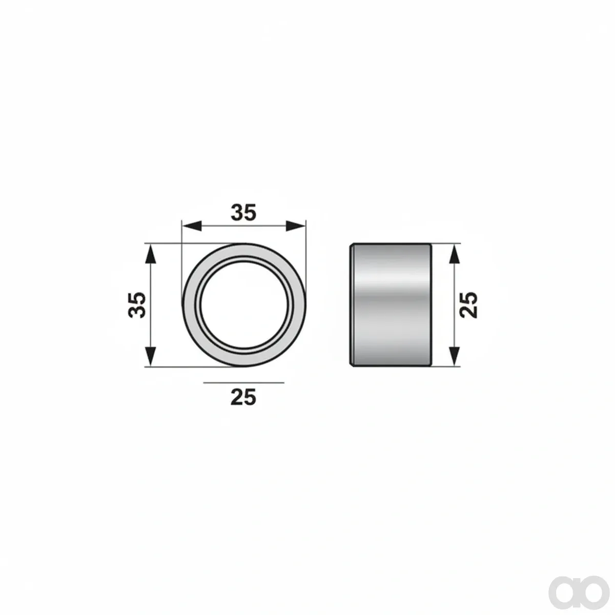 Krone - 00453524 - Laufrolle 25 X 35 Mm, 15 Prillinger