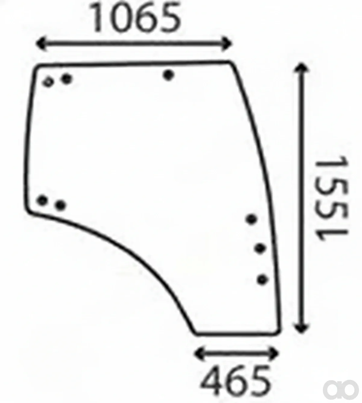 Kubota - 3Y20570670 - Tuer Glas Hinten