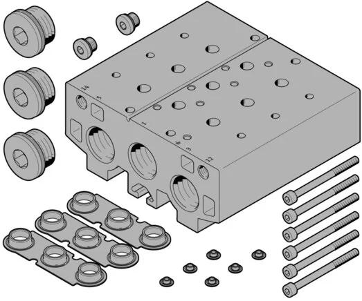 Festo - VABM-B10-30E-G34-6-8026363 - Anschluss Block