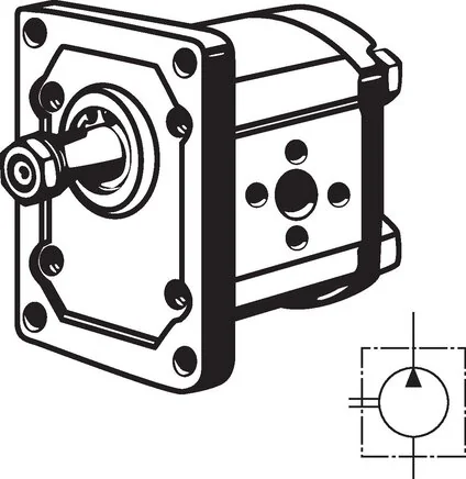 Rexroth - Non Original - 0 510 625 016 - Getriebepumpe 16 ccm, Plessey-Flansch, Rechtsdrehung