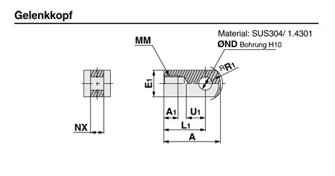 SMC - I-G02SUS - Gelenkkopf