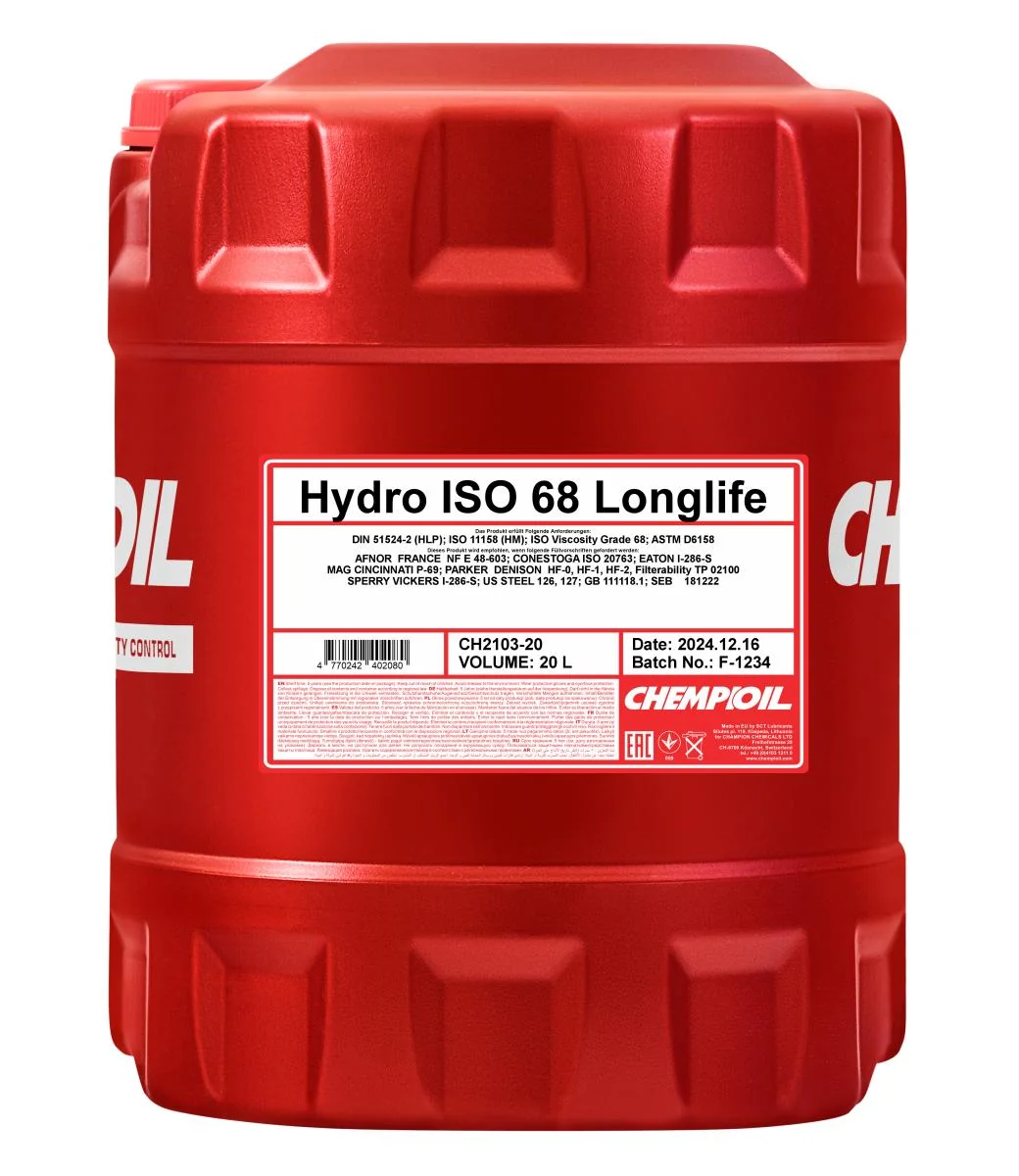 CHEMPIOIL - CH210320 - Hydro ISO 68 LONGLIFE 20L