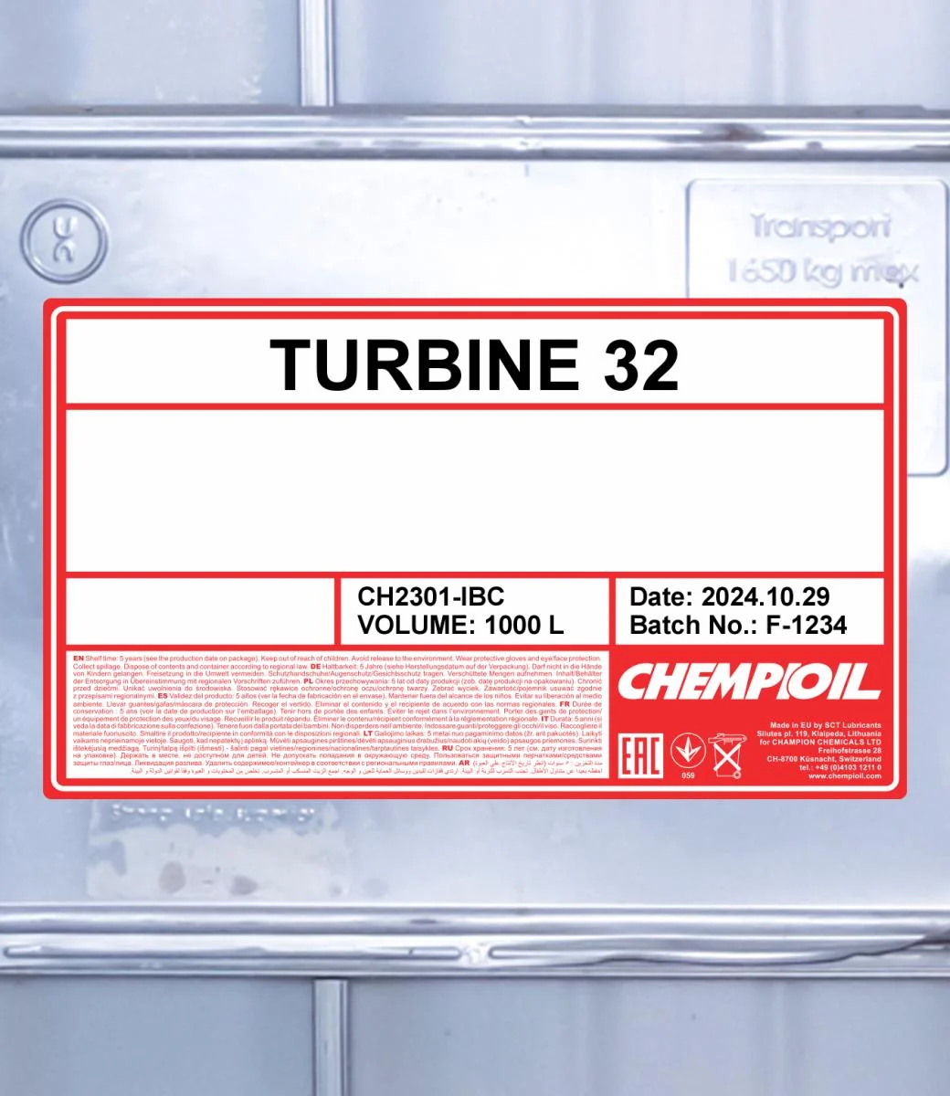 CHEMPIOIL - CH2301IBC - Turbine 32 1000L