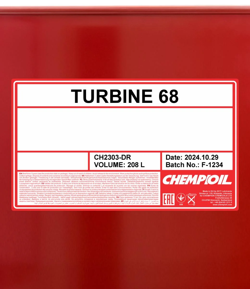 CHEMPIOIL - CH2303DR - Turbine 68 208L
