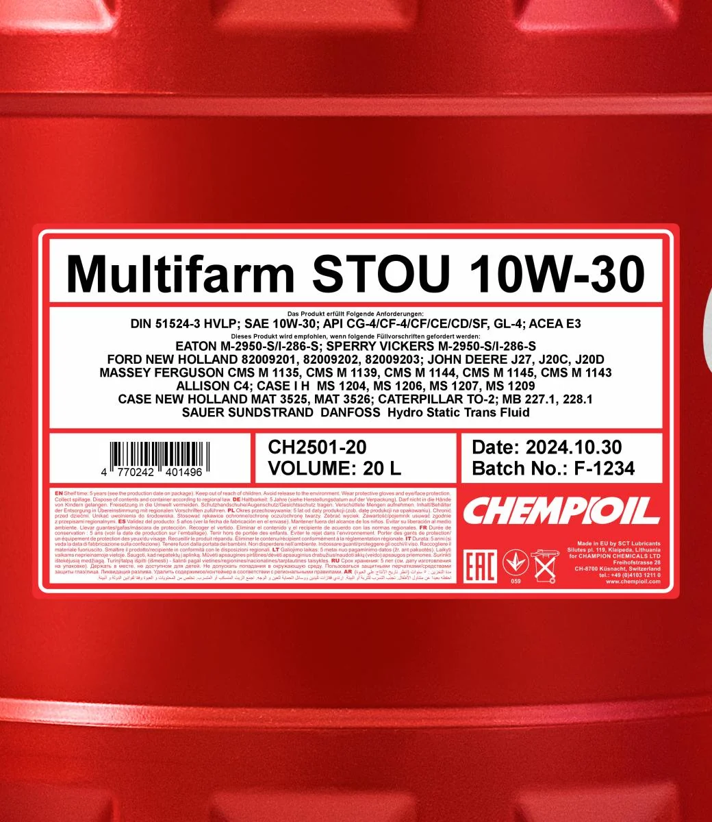 CHEMPIOIL - CH250120 - Multifarm STOU 10W-30 20L
