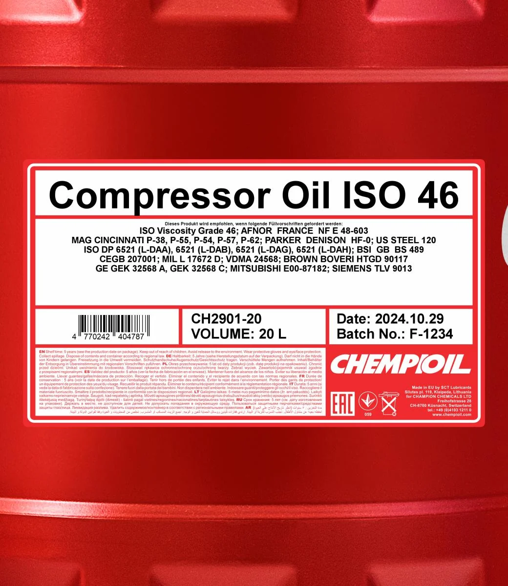 CHEMPIOIL - CH290120 - Kompressoroel ISO 46 20L