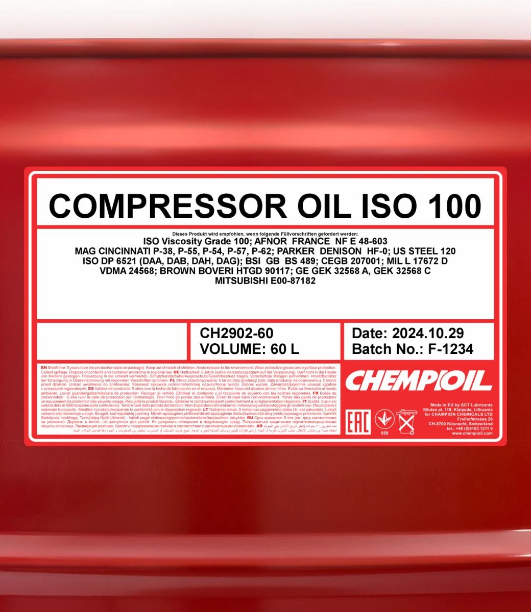 CHEMPIOIL - CH290260 - Kompressoroel ISO 100 60L